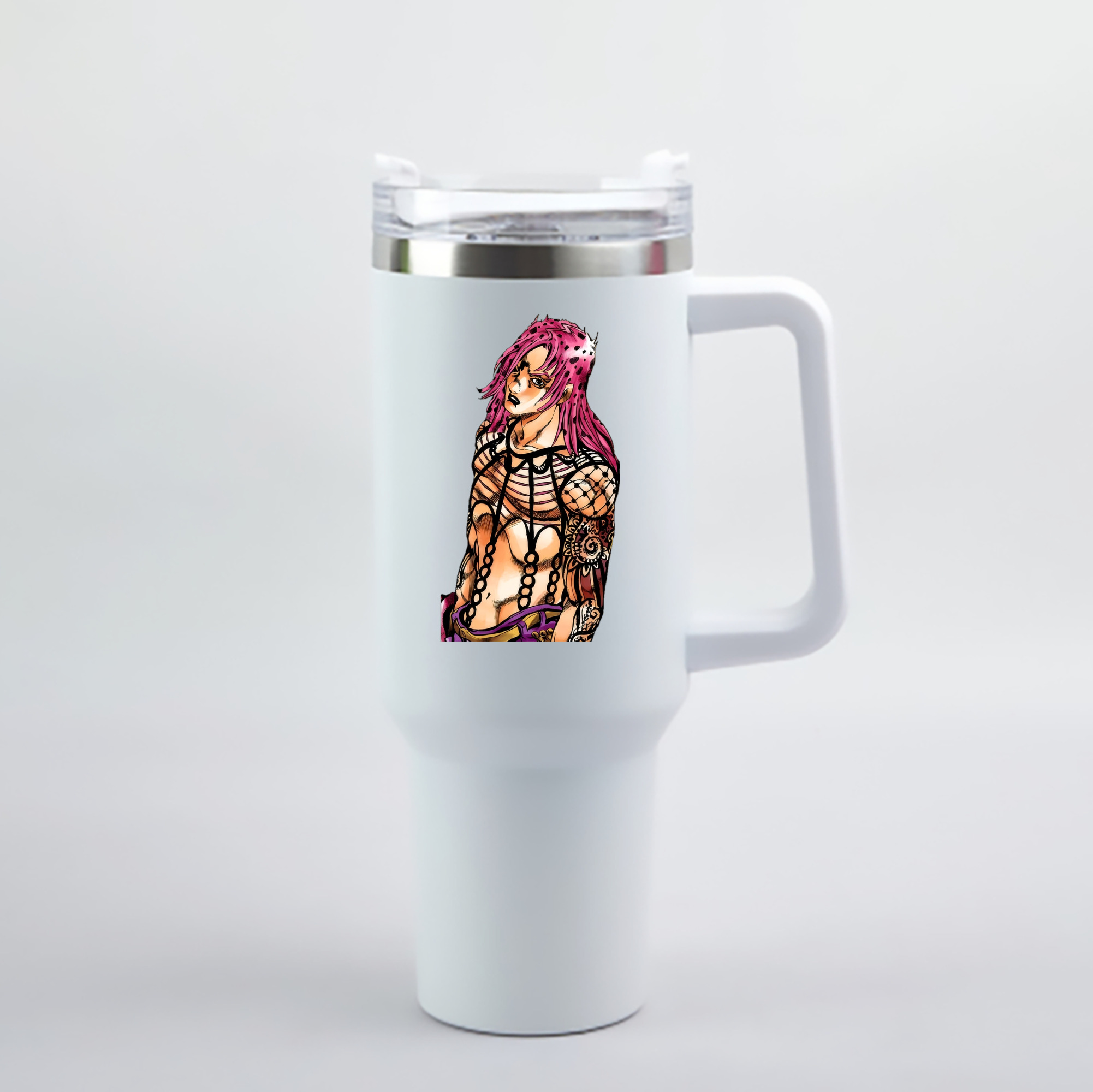 （画像用） ジョジョの奇妙な冒険 ビネガー?ドッピオ JoJo's Bizarre Adventure Vinegar Doppio 1200mL車用タンブラー - クリスタルステッカー（プラスチックストロー付き）