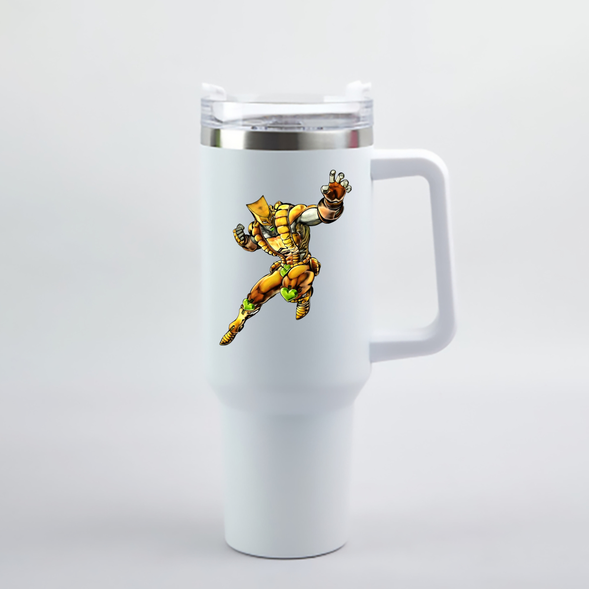 （画像用） ジョジョの奇妙な冒険 ディオ?ブランドー JoJo's Bizarre Adventure Dio Brando 1200mL車用タンブラー - クリスタルステッカー（プラスチックストロー付き）