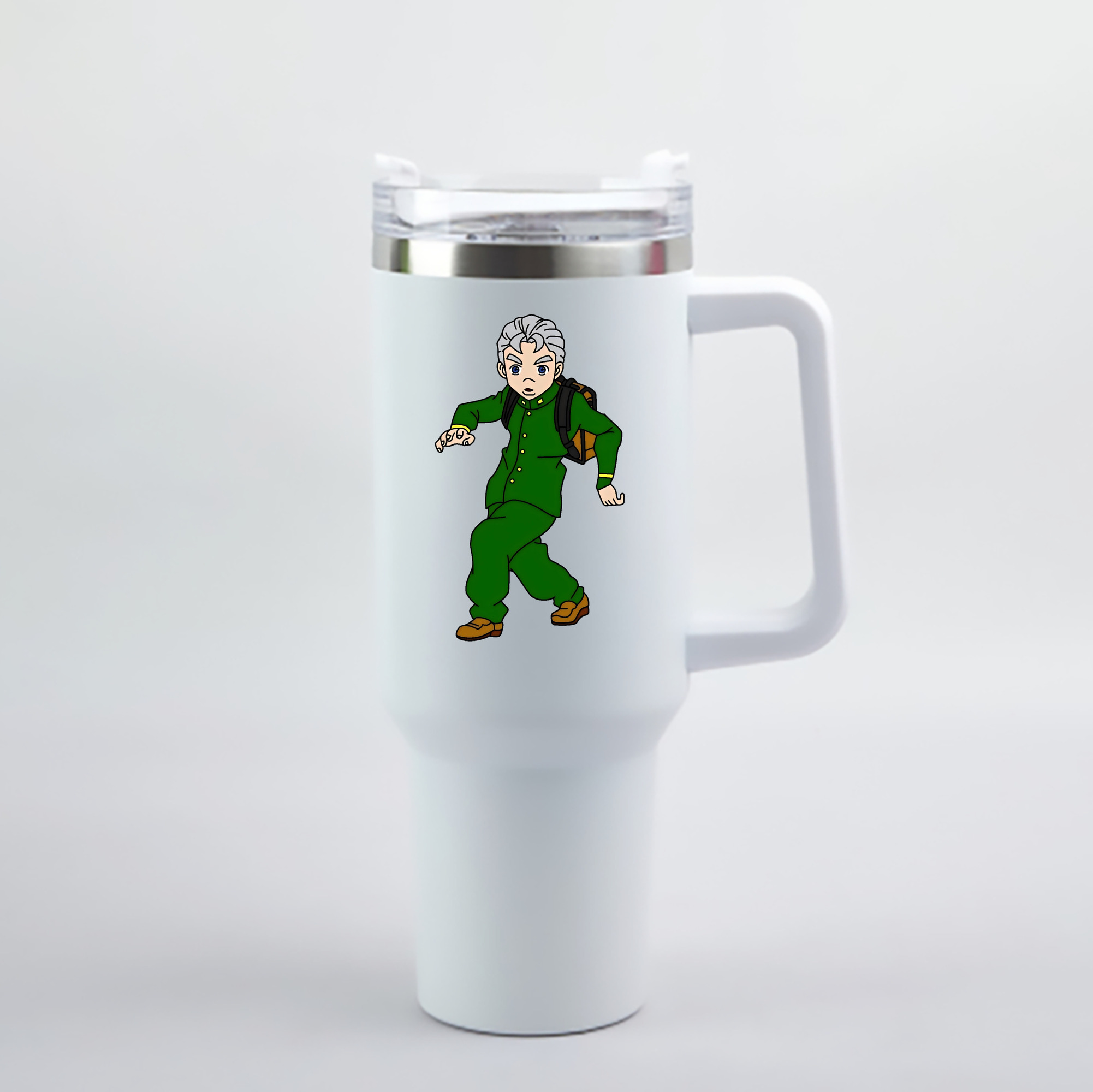 （画像用） ジョジョの奇妙な冒険 広瀨康一 JoJo's Bizarre Adventure Hirose Koichi 1200mL車用タンブラー - クリスタルステッカー（プラスチックストロー付き）
