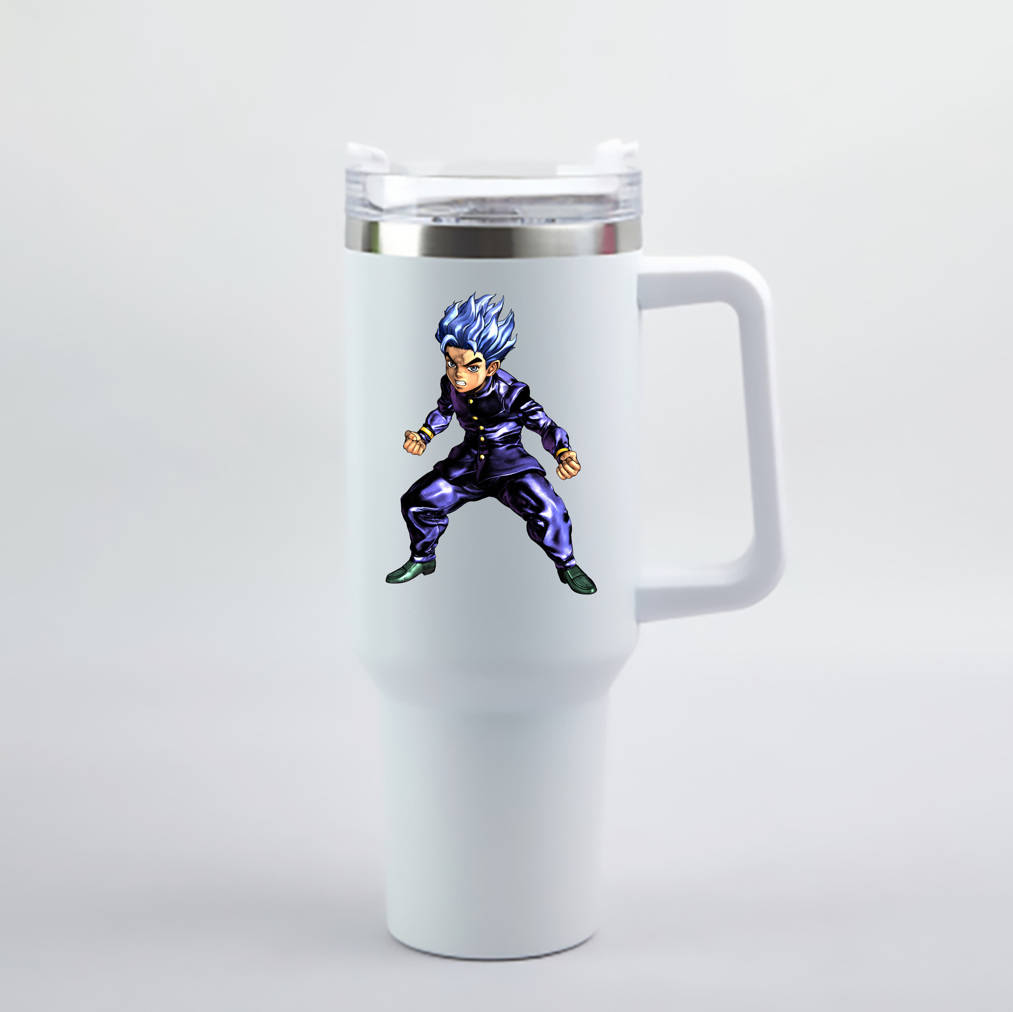 （画像用） ジョジョの奇妙な冒険 広瀨康一 JoJo's Bizarre Adventure Hirose Koichi 1200mL車用タンブラー - クリスタルステッカー（プラスチックストロー付き）