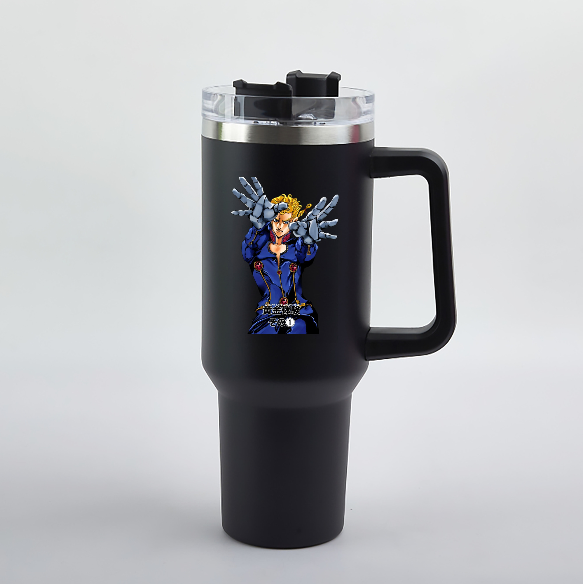 （画像用） ジョジョの奇妙な冒険 ジョルノ?ジョバァーナ JoJo's Bizarre Adventure Giorno Giovanna 1200mL車用タンブラー（カラープリント）