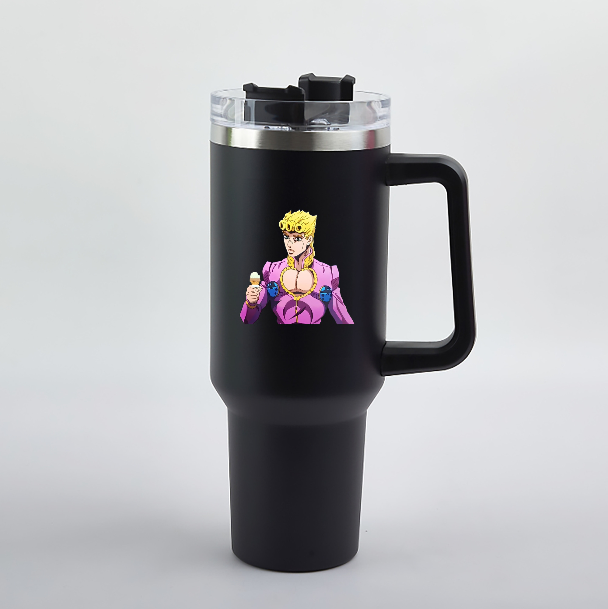 （画像用） ジョジョの奇妙な冒険 ジョルノ?ジョバァーナ JoJo's Bizarre Adventure Giorno Giovanna 1200mL車用タンブラー（カラープリント）