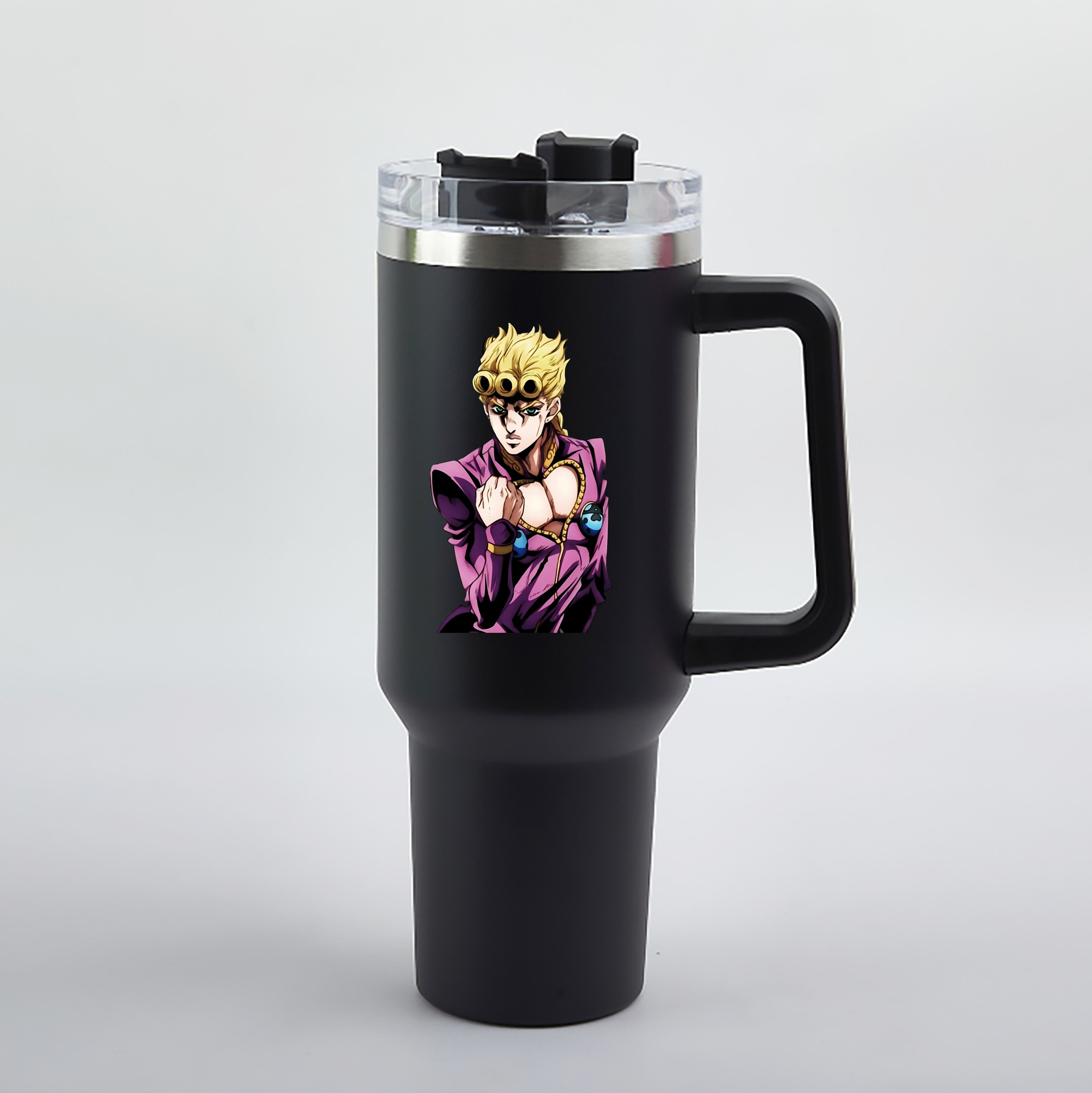 （画像用） ジョジョの奇妙な冒険 ジョルノ?ジョバァーナ JoJo's Bizarre Adventure Giorno Giovanna 1200mL車用タンブラー（カラープリント）