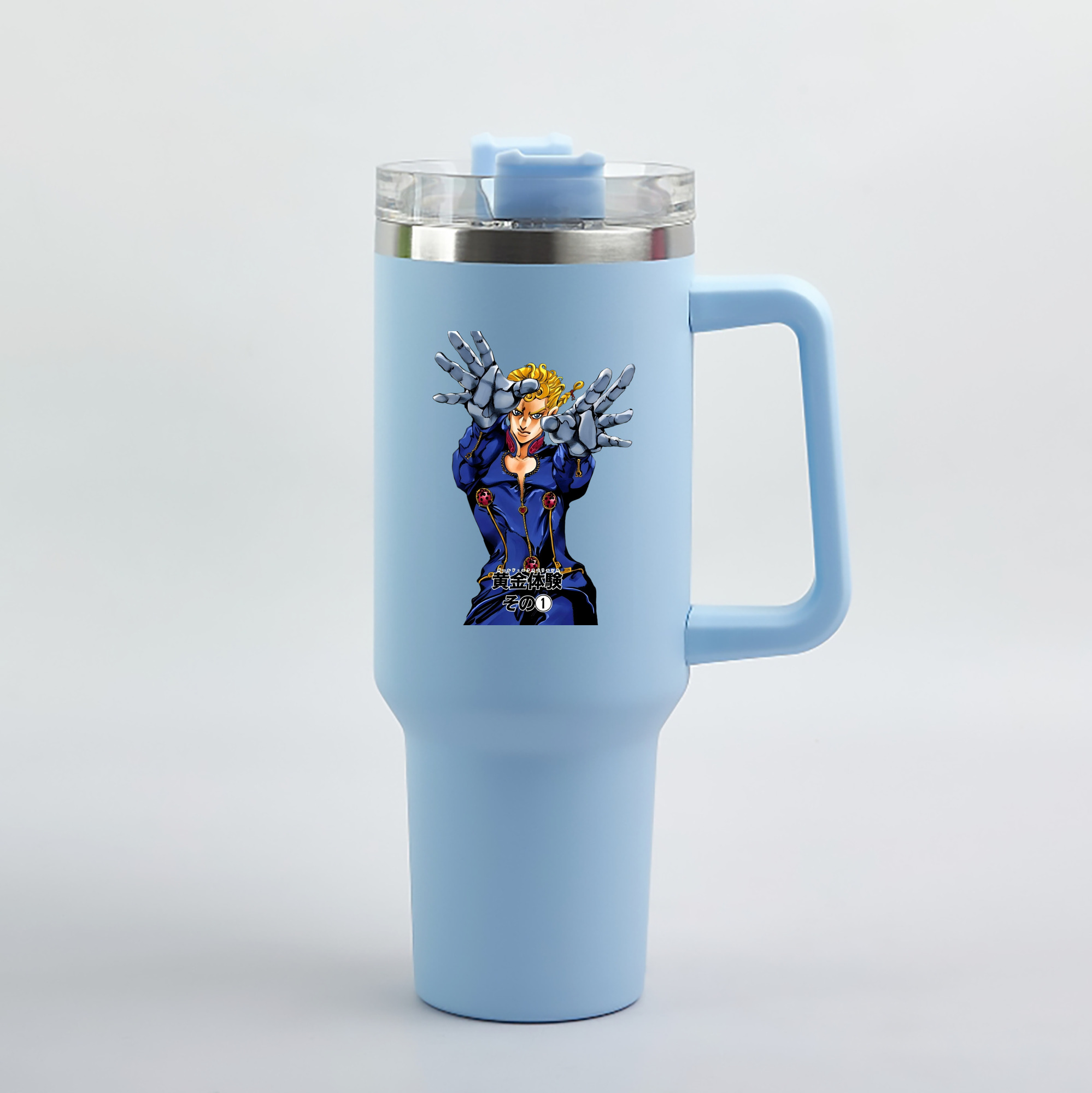 （画像用） ジョジョの奇妙な冒険 ジョルノ?ジョバァーナ JoJo's Bizarre Adventure Giorno Giovanna 1200mL車用タンブラー（カラープリント）