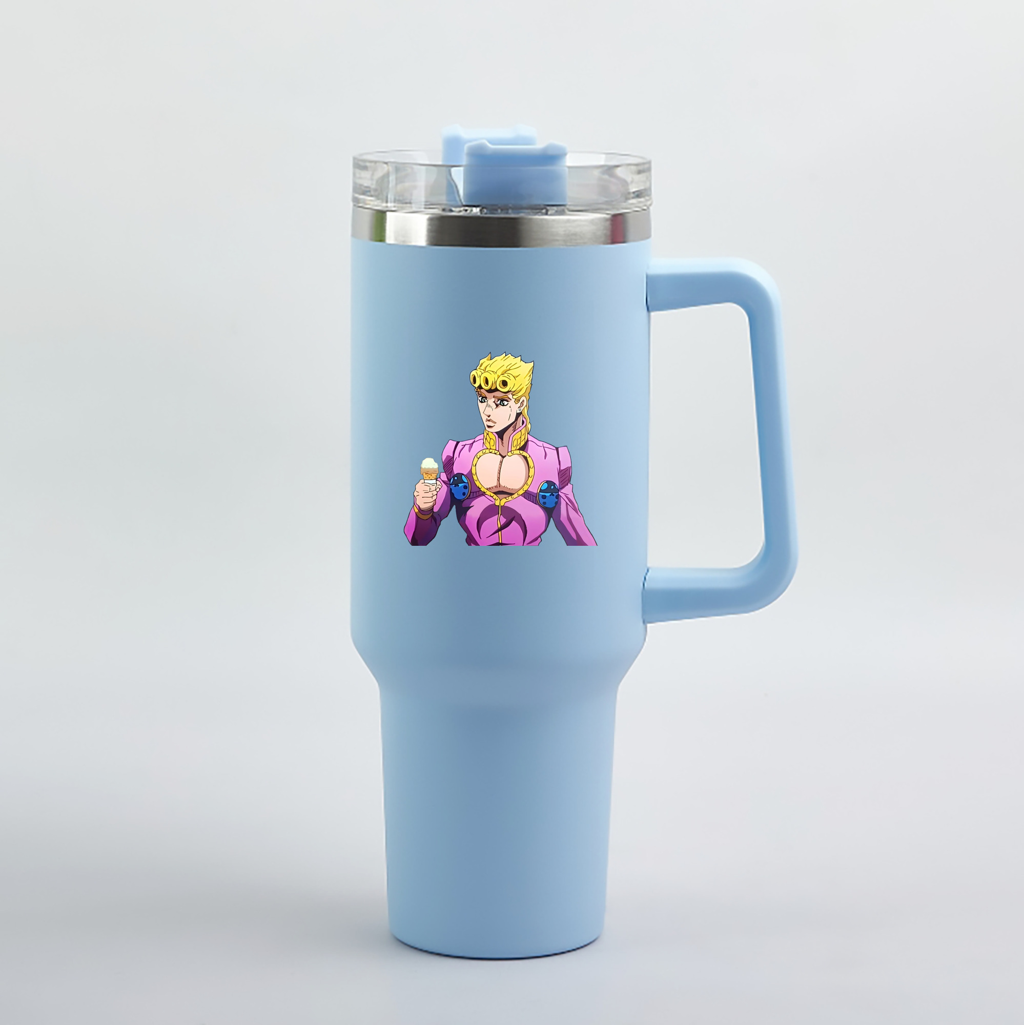 （画像用） ジョジョの奇妙な冒険 ジョルノ?ジョバァーナ JoJo's Bizarre Adventure Giorno Giovanna 1200mL車用タンブラー（カラープリント）