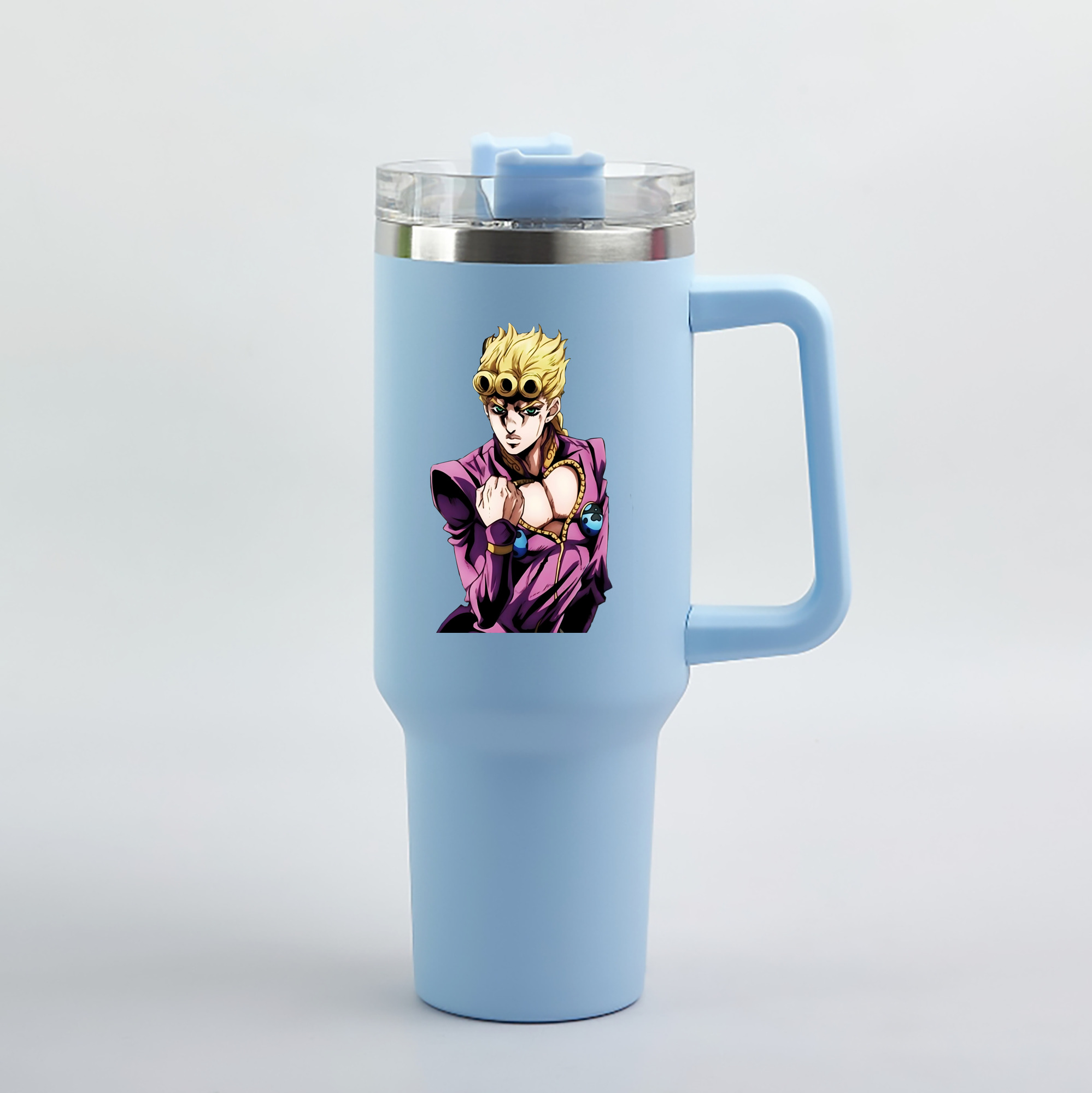 （画像用） ジョジョの奇妙な冒険 ジョルノ?ジョバァーナ JoJo's Bizarre Adventure Giorno Giovanna 1200mL車用タンブラー（カラープリント）