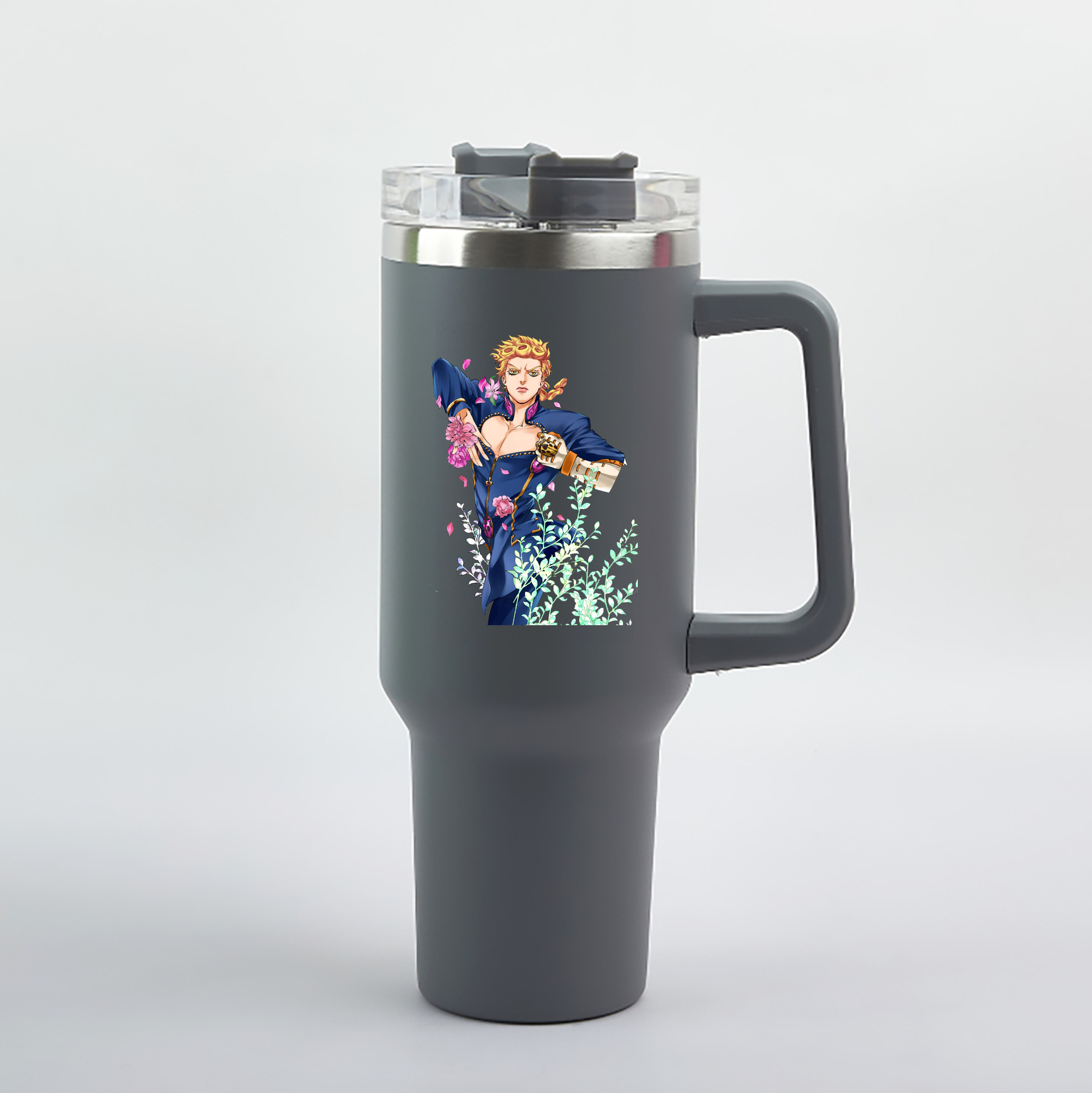 （画像用） ジョジョの奇妙な冒険 ジョルノ?ジョバァーナ JoJo's Bizarre Adventure Giorno Giovanna 1200mL車用タンブラー（カラープリント）