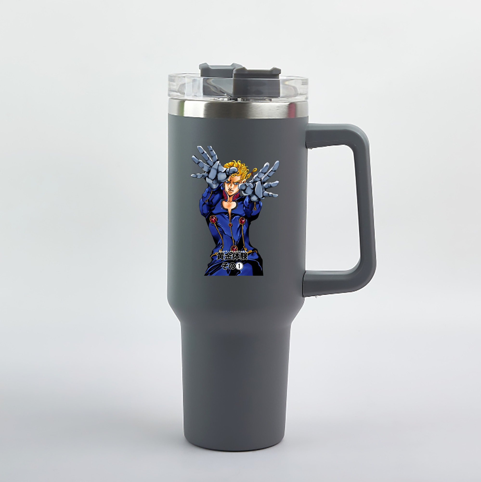 （画像用） ジョジョの奇妙な冒険 ジョルノ?ジョバァーナ JoJo's Bizarre Adventure Giorno Giovanna 1200mL車用タンブラー（カラープリント）