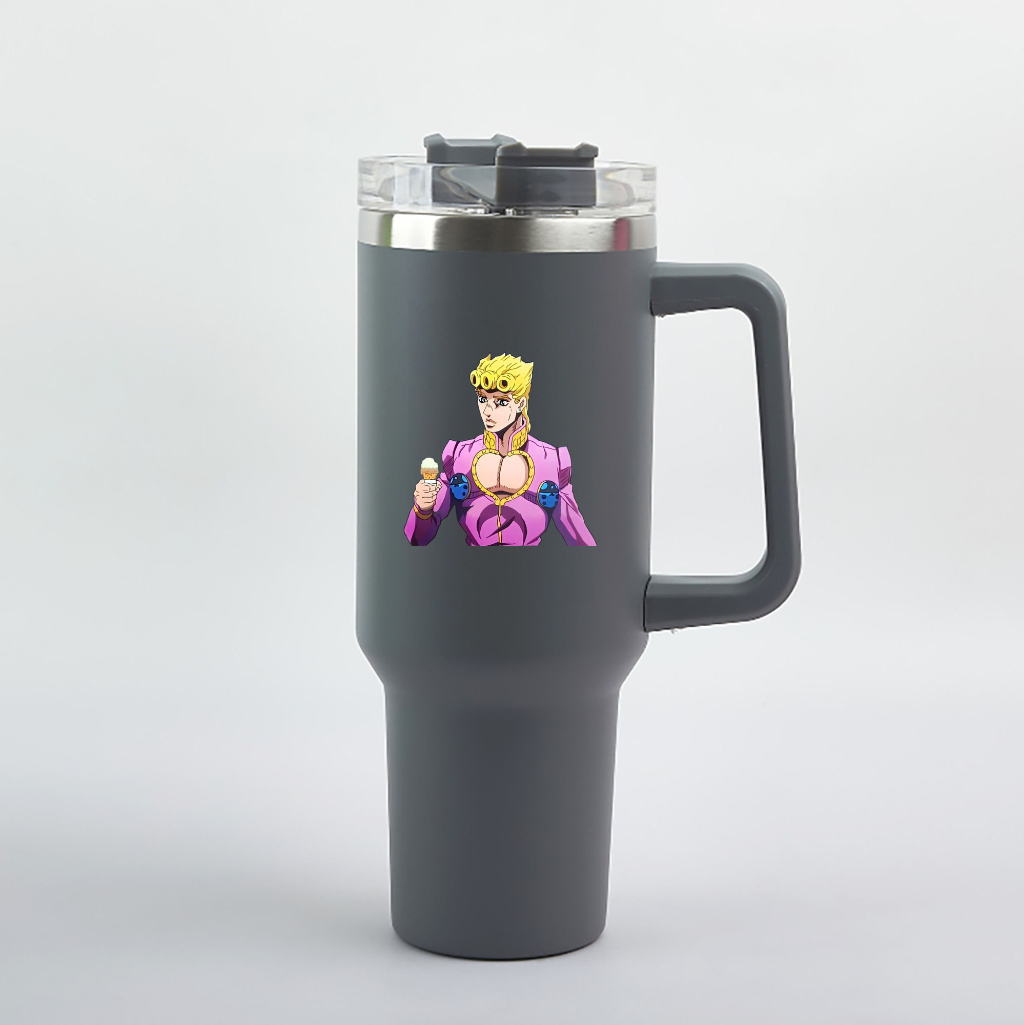 （画像用） ジョジョの奇妙な冒険 ジョルノ?ジョバァーナ JoJo's Bizarre Adventure Giorno Giovanna 1200mL車用タンブラー（カラープリント）