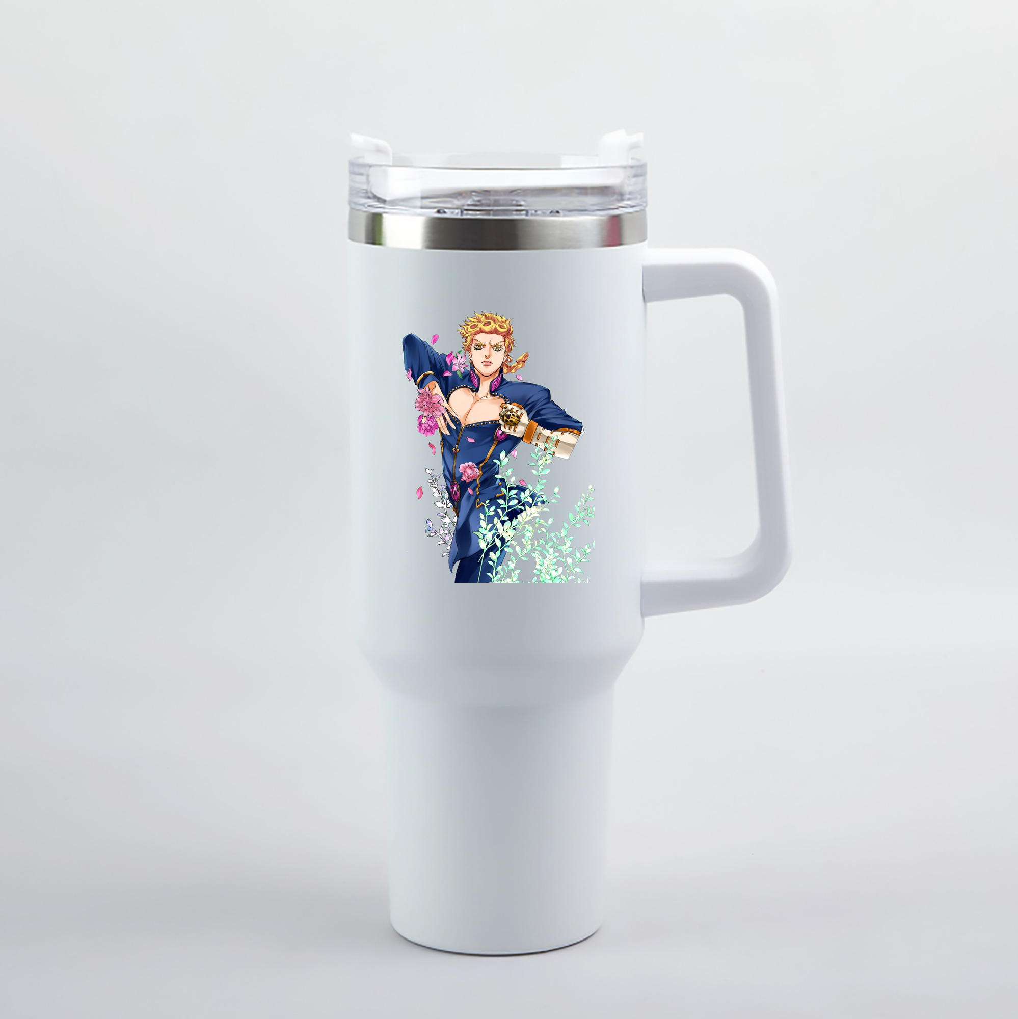 （画像用） ジョジョの奇妙な冒険 ジョルノ?ジョバァーナ JoJo's Bizarre Adventure Giorno Giovanna 1200mL車用タンブラー（カラープリント）