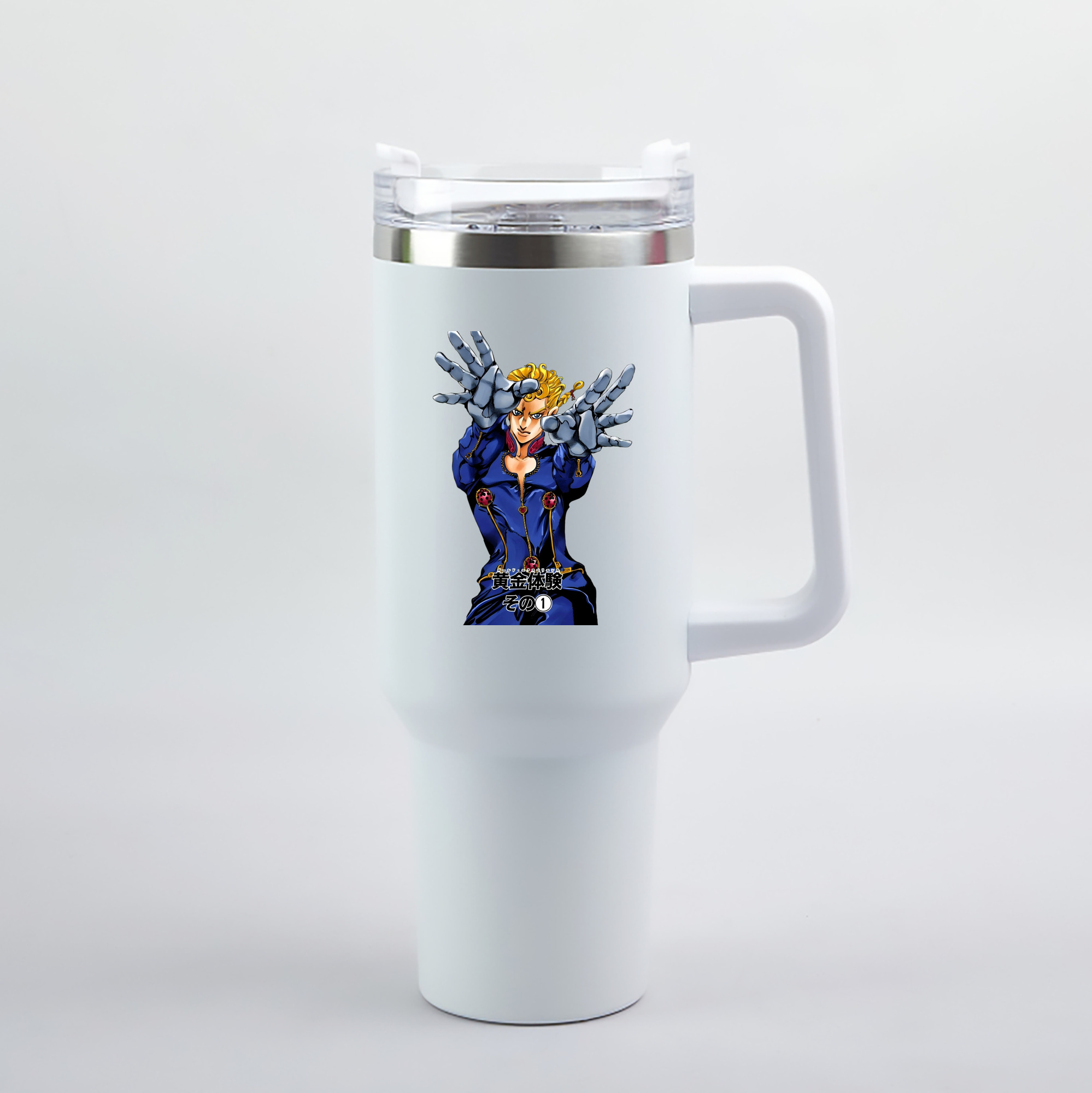 （画像用） ジョジョの奇妙な冒険 ジョルノ?ジョバァーナ JoJo's Bizarre Adventure Giorno Giovanna 1200mL車用タンブラー（カラープリント）