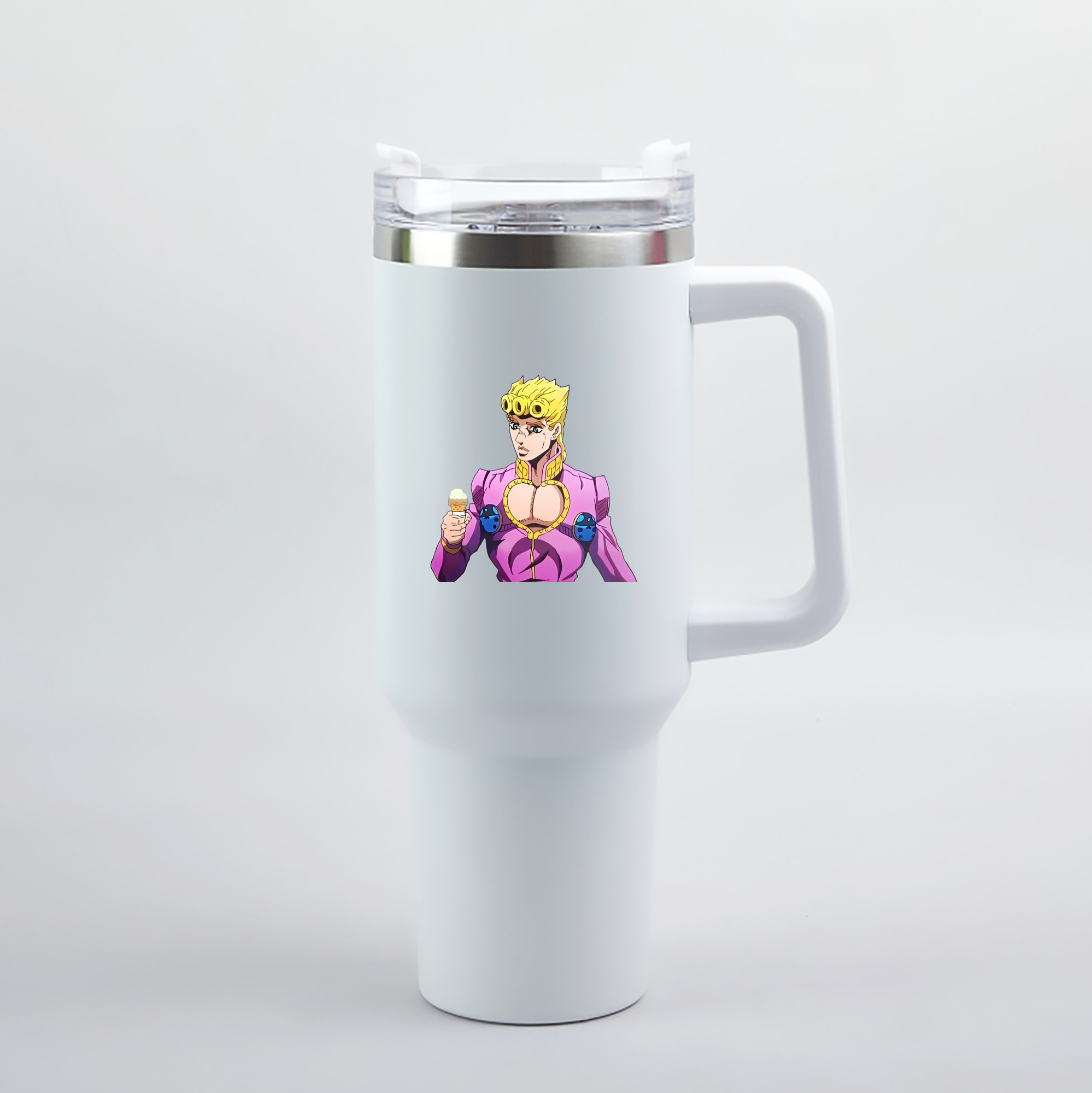 （画像用） ジョジョの奇妙な冒険 ジョルノ?ジョバァーナ JoJo's Bizarre Adventure Giorno Giovanna 1200mL車用タンブラー（カラープリント）