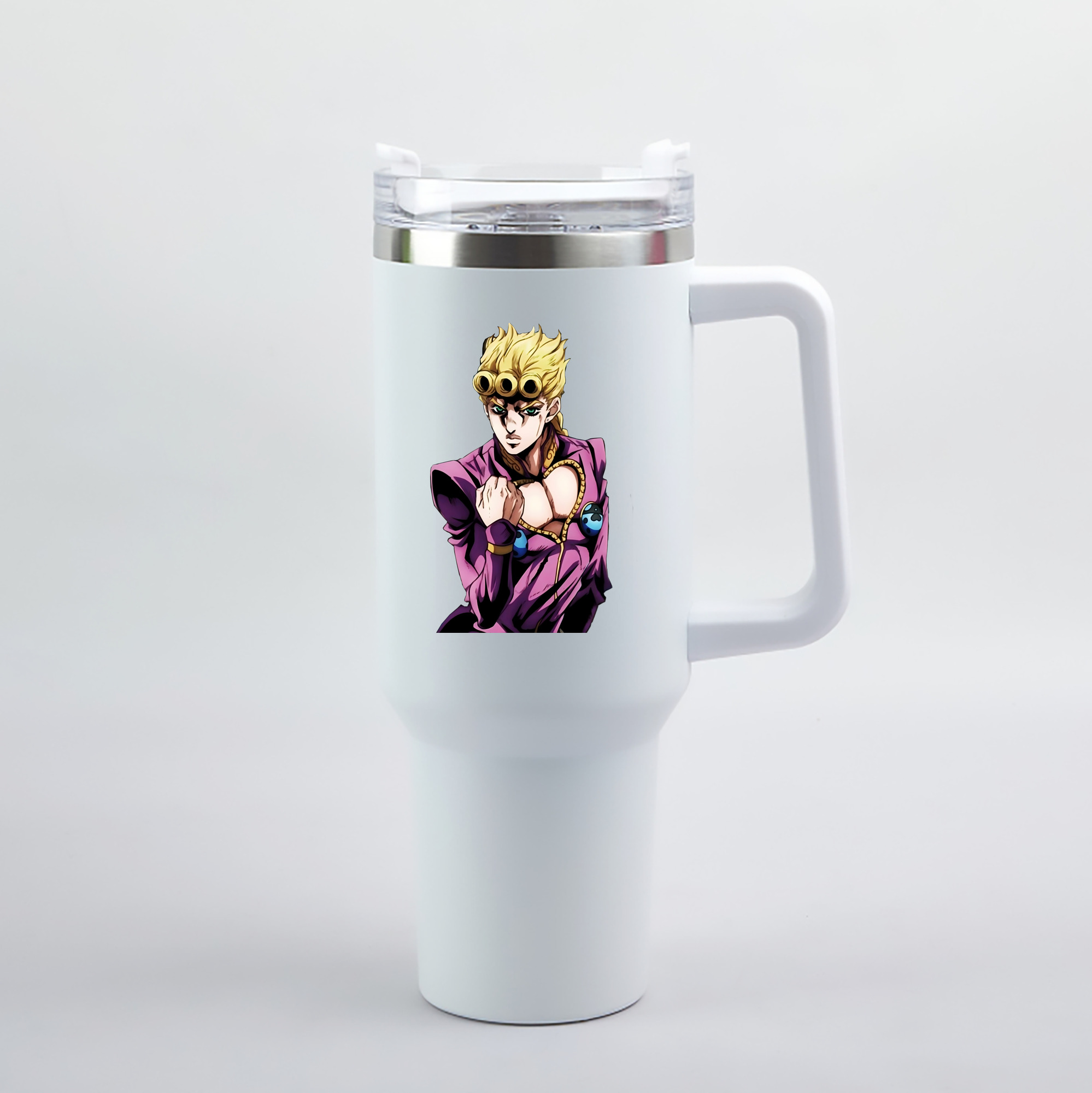 （画像用） ジョジョの奇妙な冒険 ジョルノ?ジョバァーナ JoJo's Bizarre Adventure Giorno Giovanna 1200mL車用タンブラー（カラープリント）