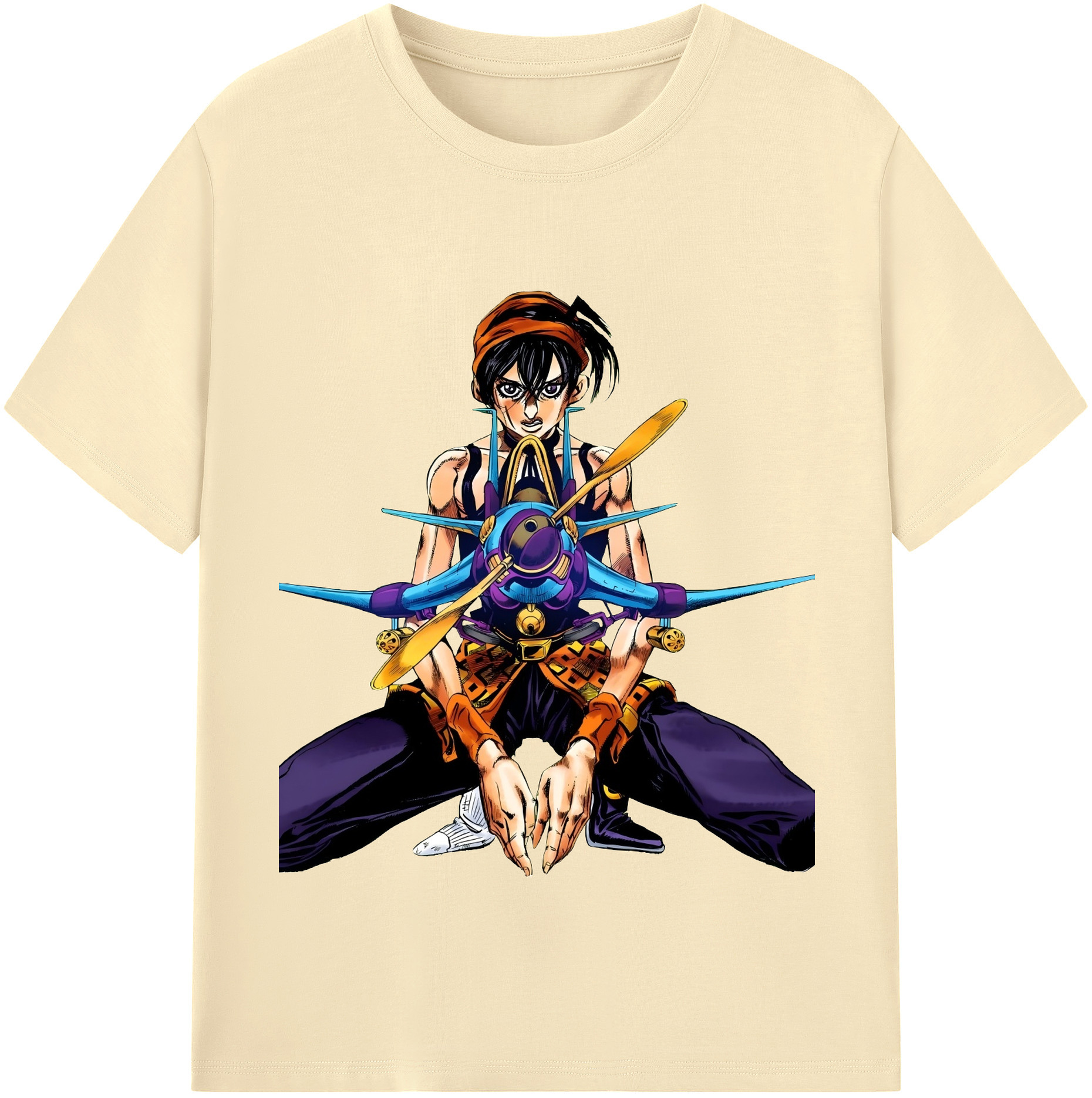 （画像用） ジョジョの奇妙な冒険 ナランチャ?ギルガ JoJo's Bizarre Adventure Narancia Ghirga 綿100％半袖Tシャツ（フロントプリント）
