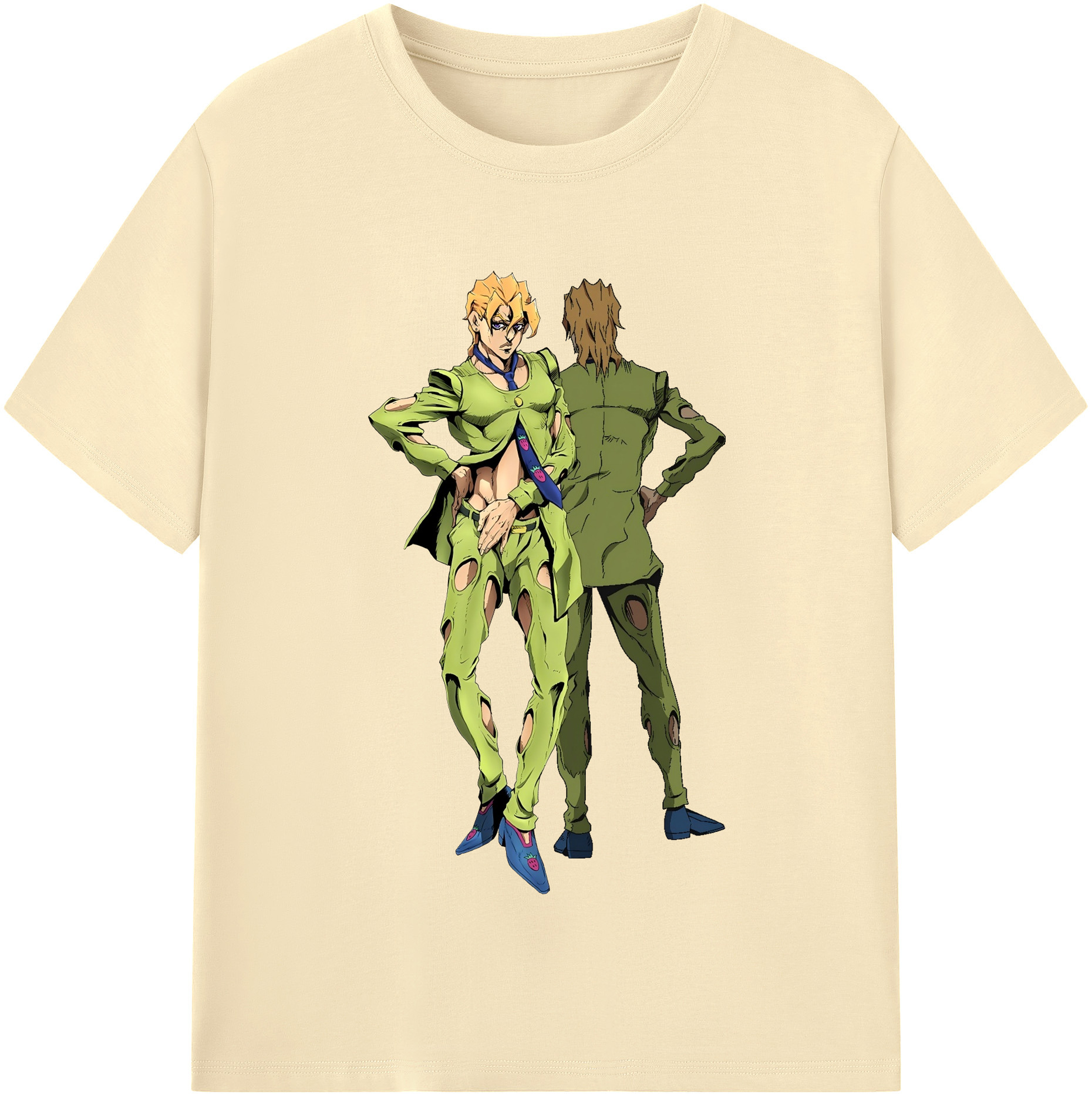 （画像用） ジョジョの奇妙な冒険 パンナコッタ?フー JoJo's Bizarre Adventure Pannacotta Fugo 綿100％半袖Tシャツ（フロントプリント）