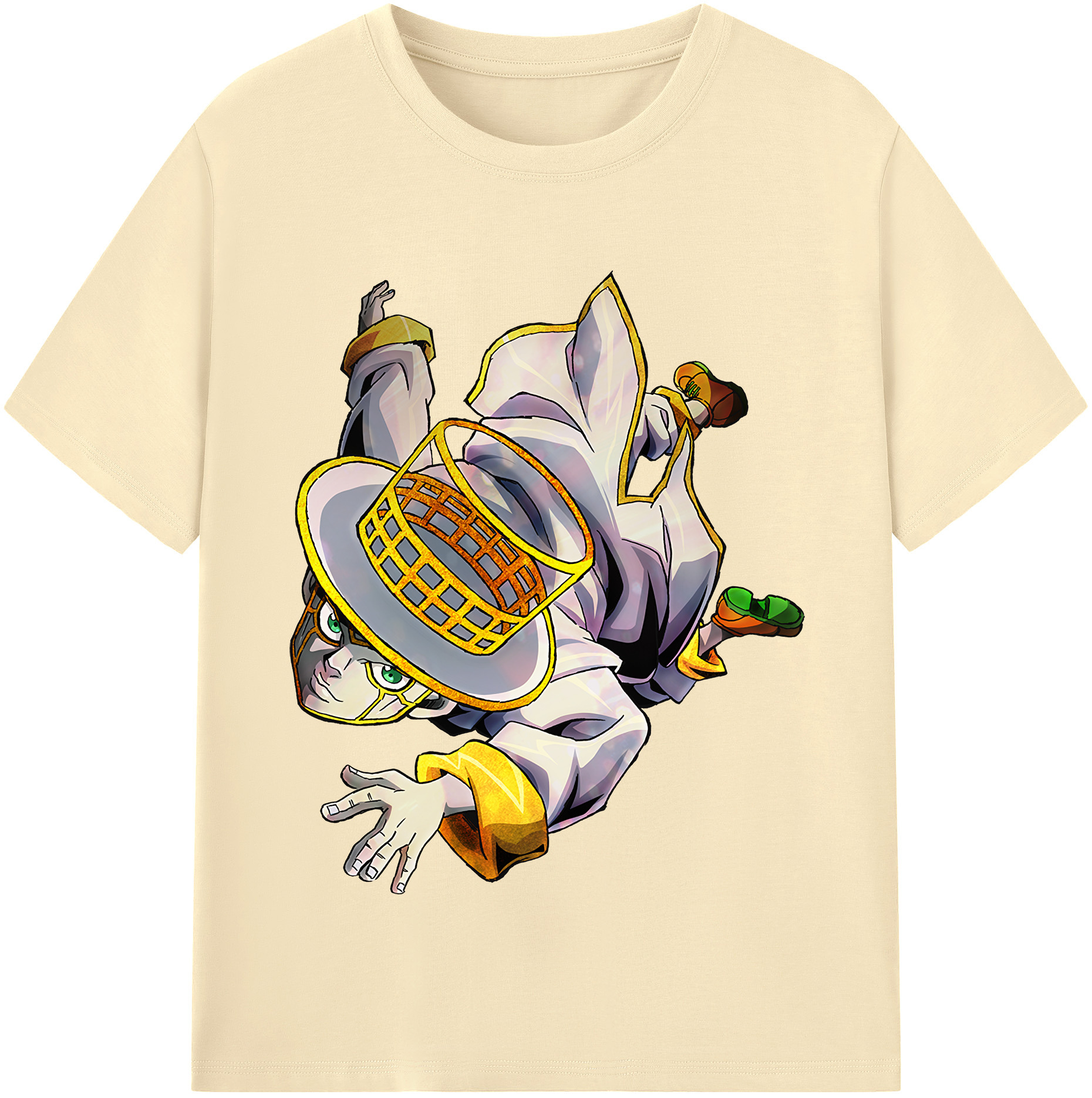 （画像用） ジョジョの奇妙な冒険 岸辺 露伴（きしべ ろはん） JoJo's Bizarre Adventure Rohan Kishibe 綿100％半袖Tシャツ（フロントプリント）
