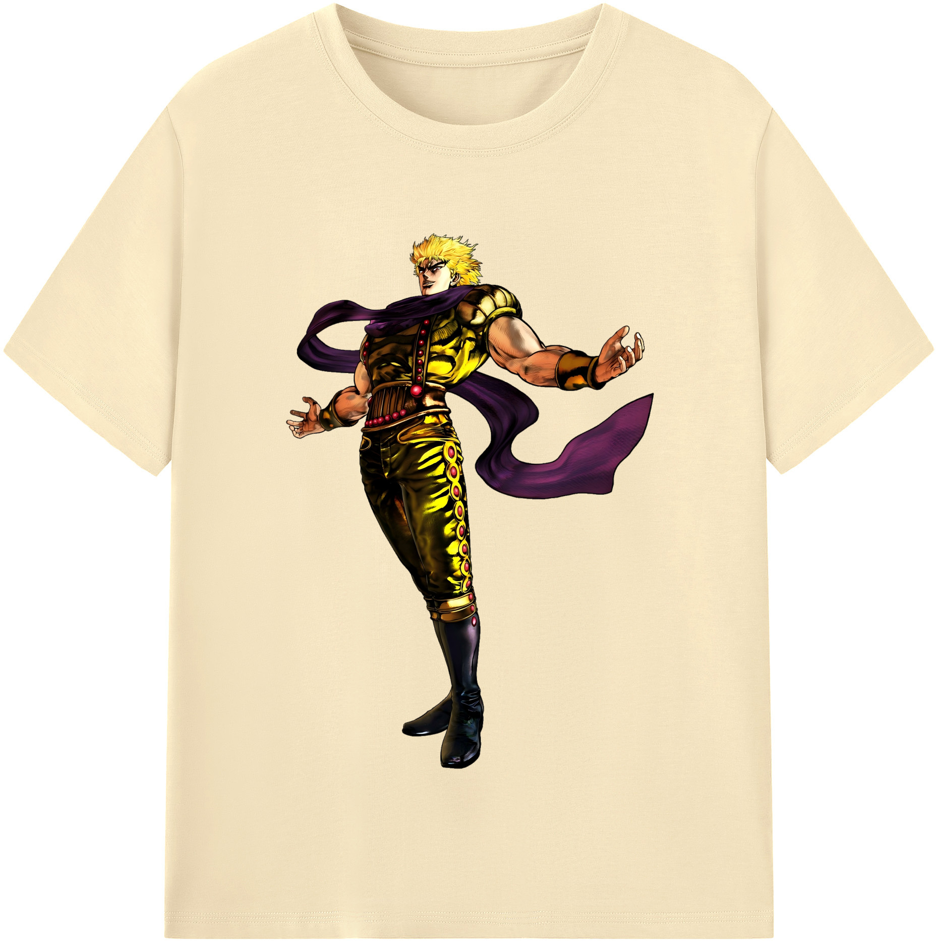 （画像用） ジョジョの奇妙な冒険 ディオ?ブランドー JoJo's Bizarre Adventure Dio Brando 綿100％半袖Tシャツ（フロントプリント）