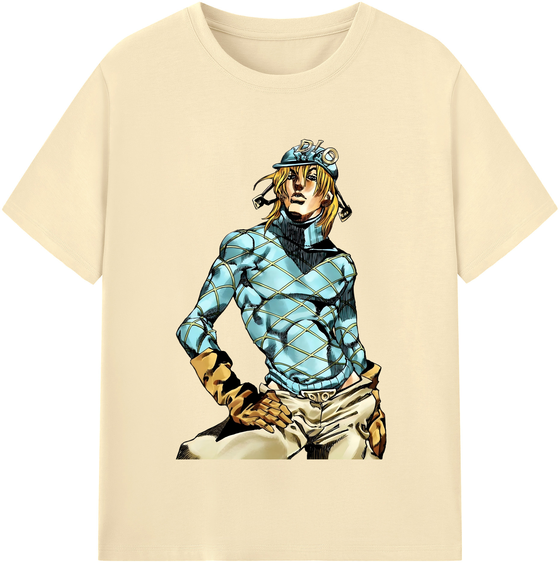 （画像用） ジョジョの奇妙な冒険 ディオ?ブランドー JoJo's Bizarre Adventure Dio Brando 綿100％半袖Tシャツ（フロントプリント）