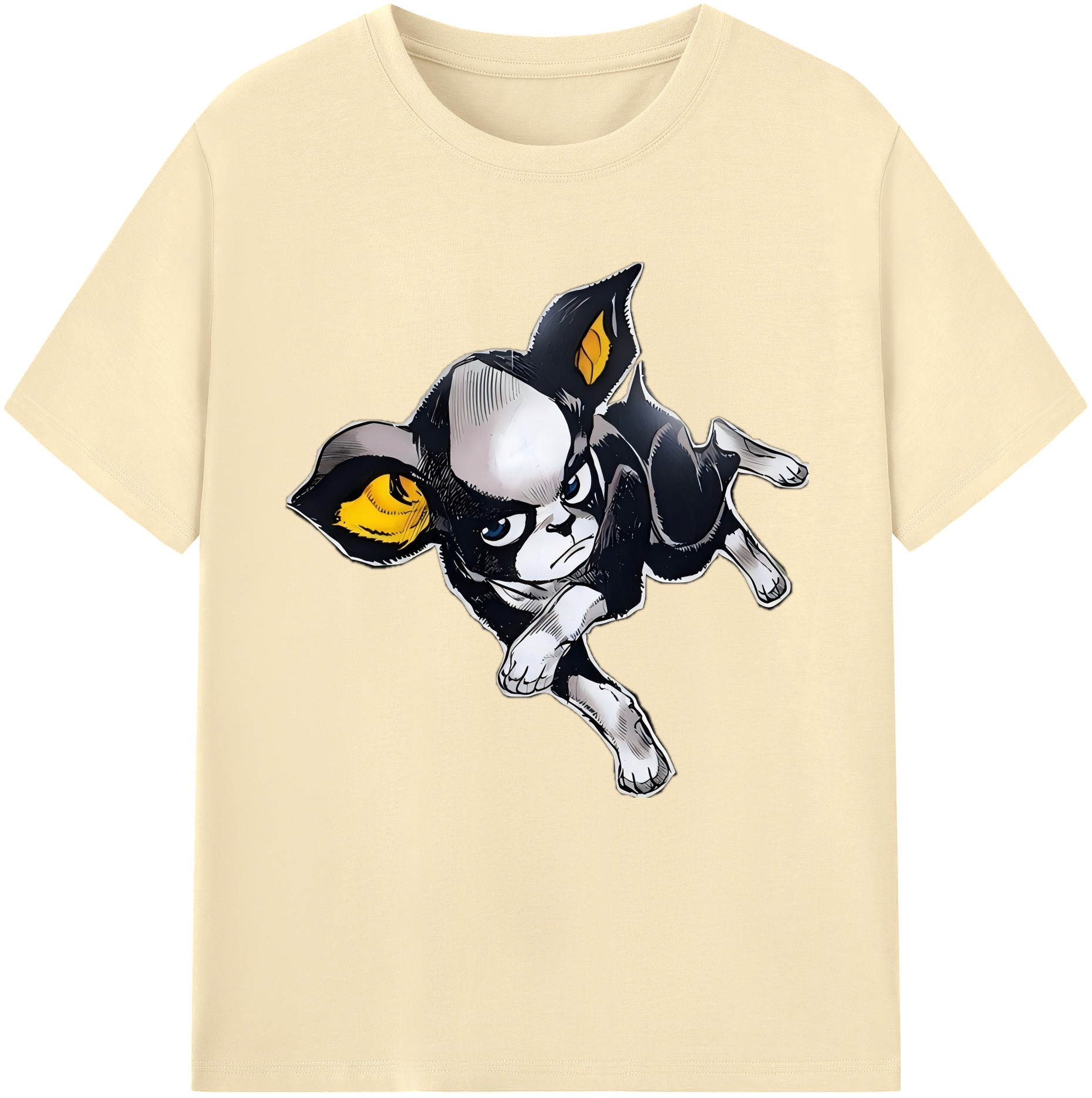 （画像用） ジョジョの奇妙な冒険 イギー JoJo's Bizarre Adventure Iggy 綿100％半袖Tシャツ（フロントプリント）