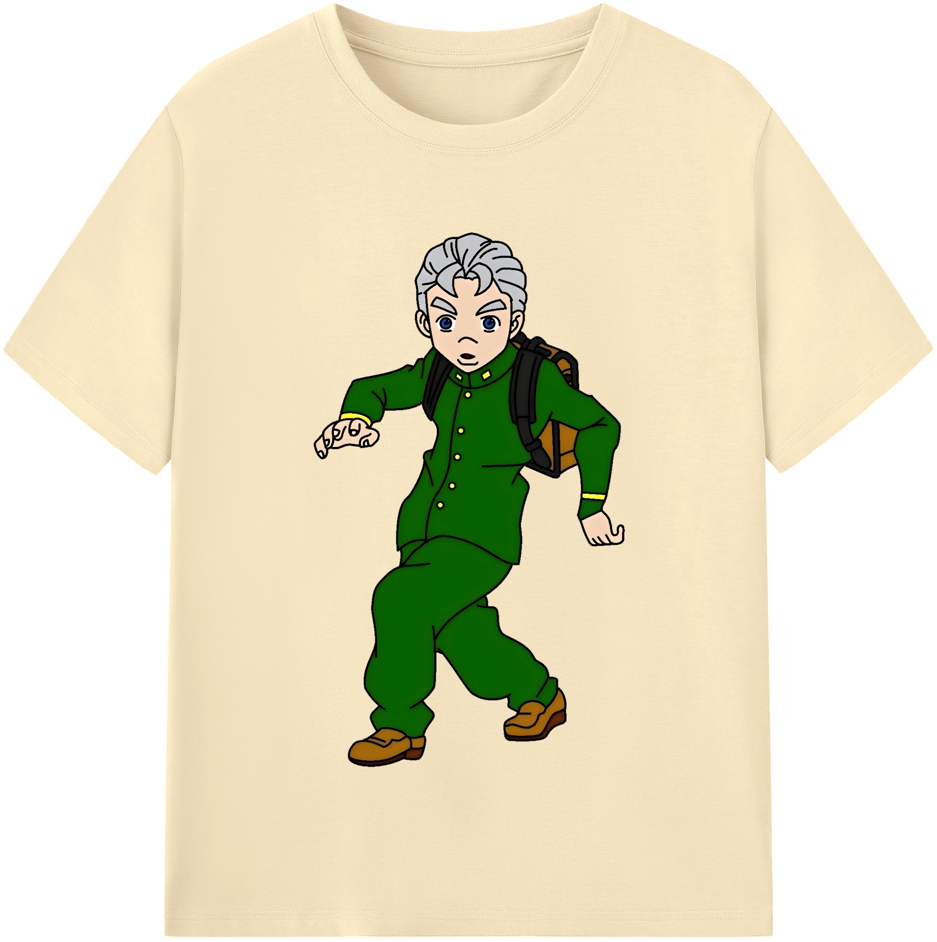 （画像用） ジョジョの奇妙な冒険 広瀨康一 JoJo's Bizarre Adventure Hirose Koichi 綿100％半袖Tシャツ（フロントプリント）