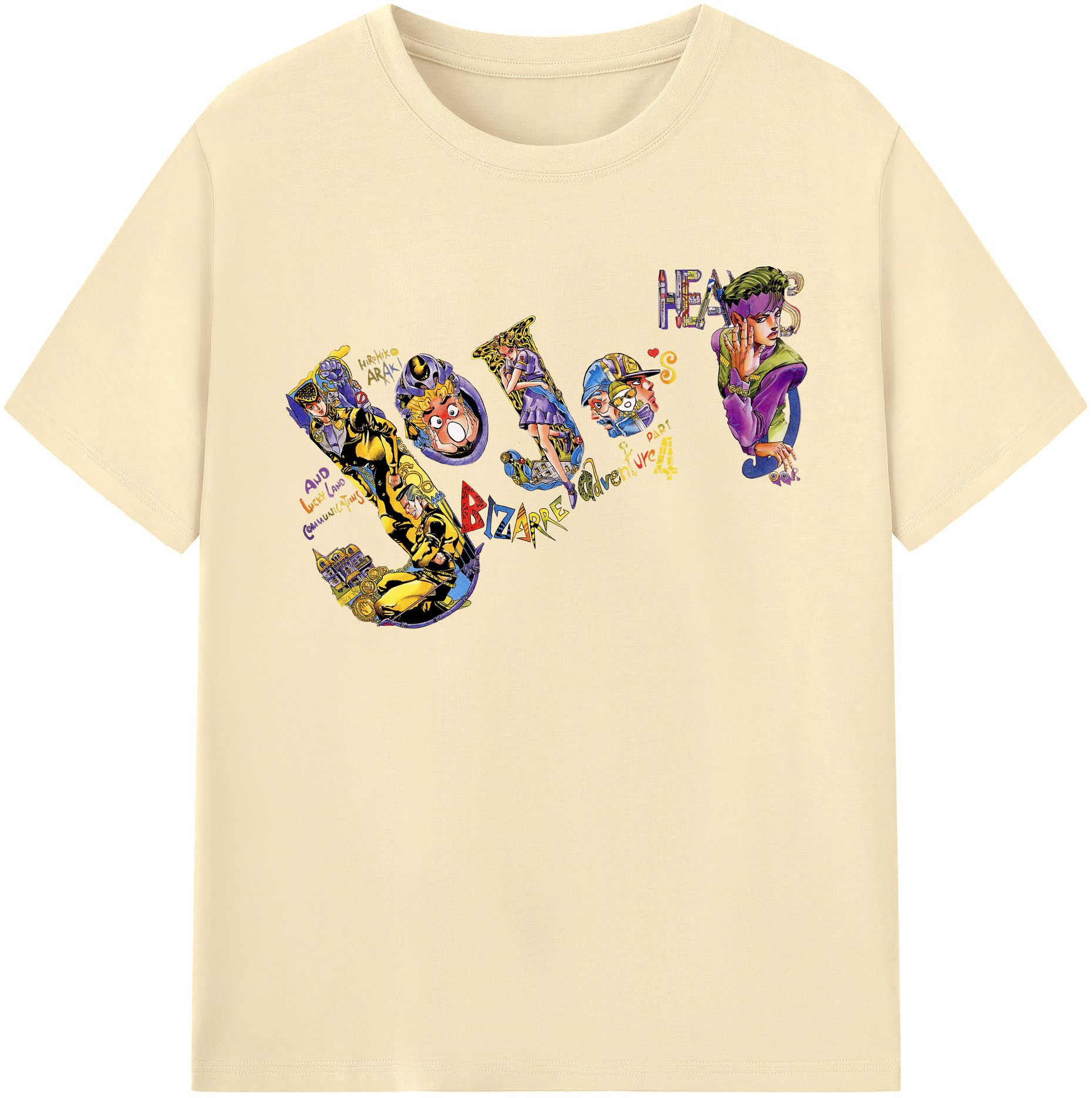 （画像用） ジョジョの奇妙な冒険 JoJo's Bizarre Adventure 綿100％半袖Tシャツ（フロントプリント）