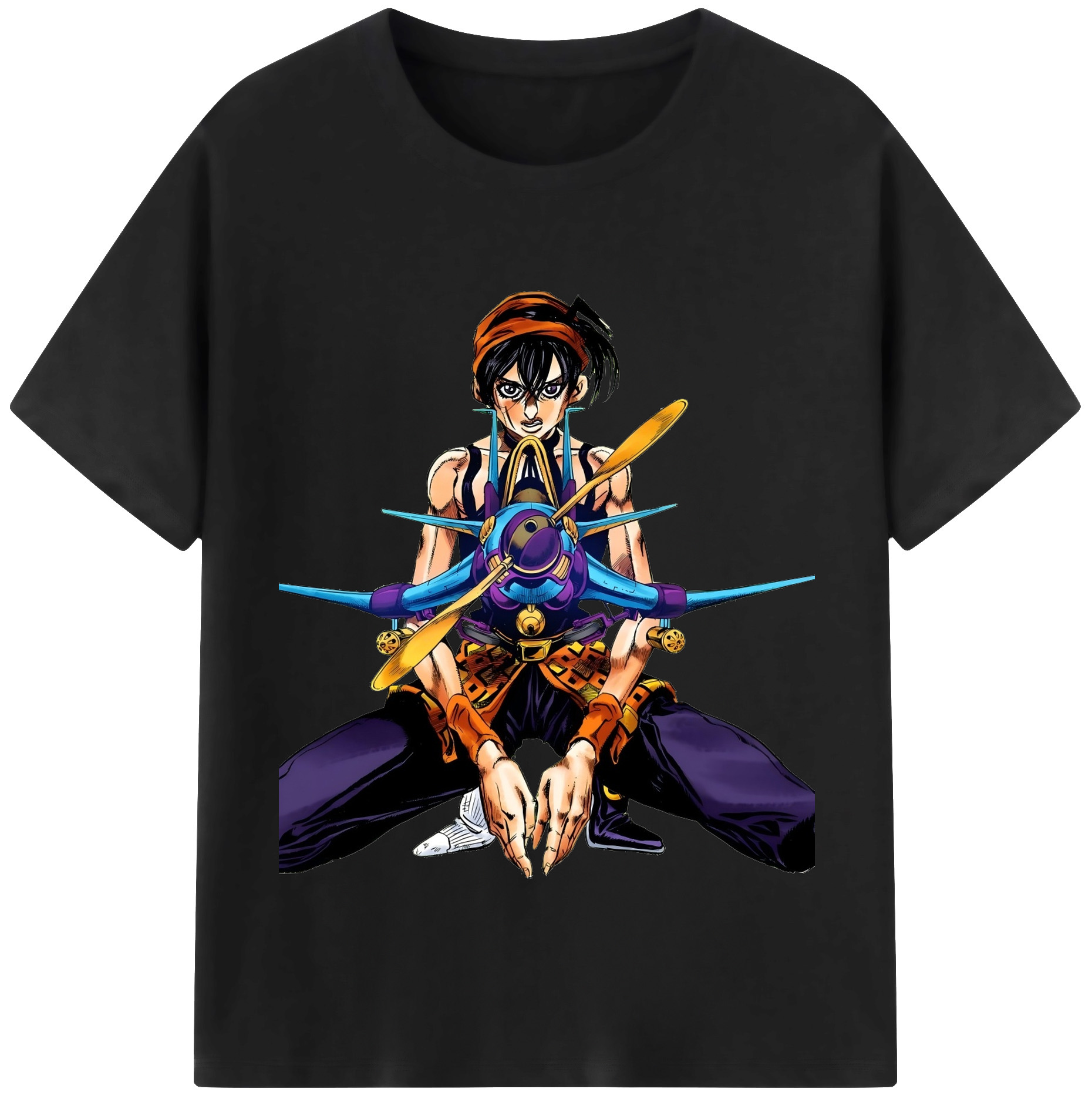 （画像用） ジョジョの奇妙な冒険 ナランチャ?ギルガ JoJo's Bizarre Adventure Narancia Ghirga 綿100％半袖Tシャツ（フロントプリント）