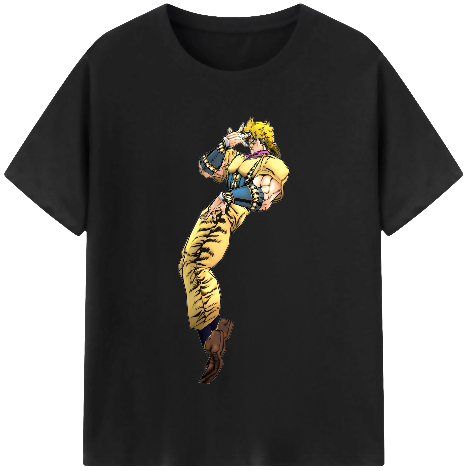 （画像用） ジョジョの奇妙な冒険 ディオ?ブランドー JoJo's Bizarre Adventure Dio Brando 綿100％半袖Tシャツ（フロントプリント）