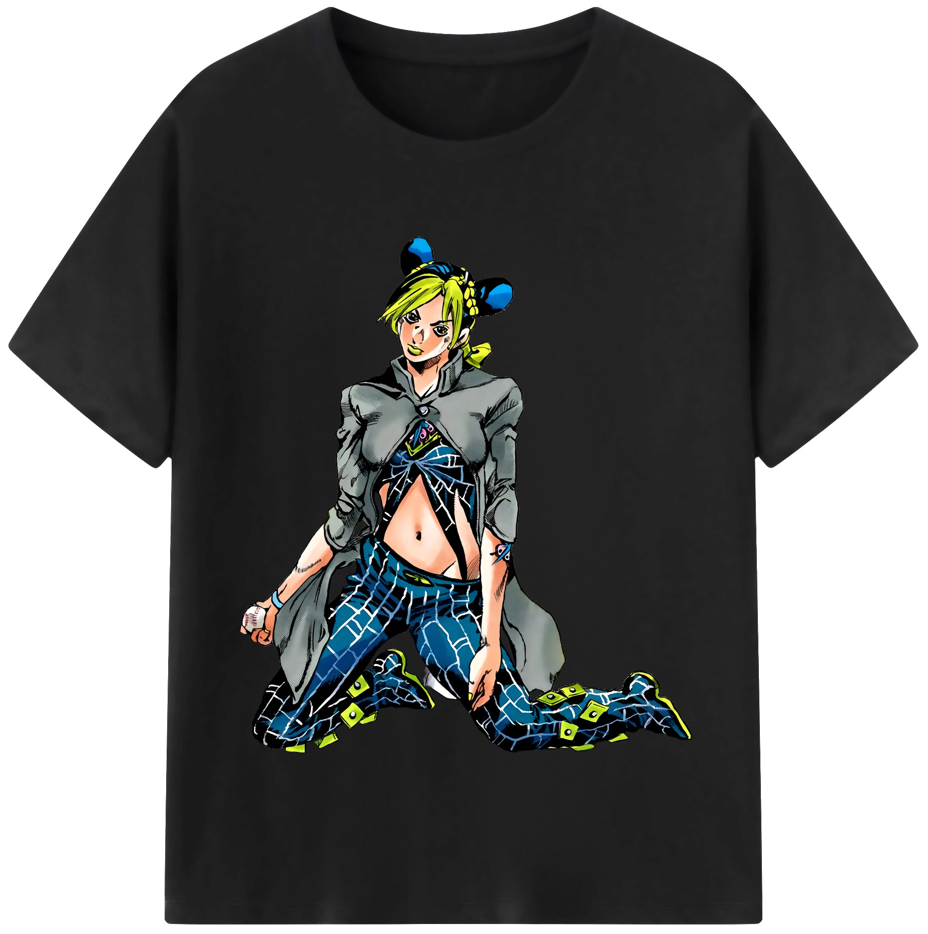 （画像用） "ジョジョの奇妙な冒険 くうじょう ジョリーン JoJo's Bizarre Adventure Jolyne Cujoh " 綿100％半袖Tシャツ（フロントプリント）