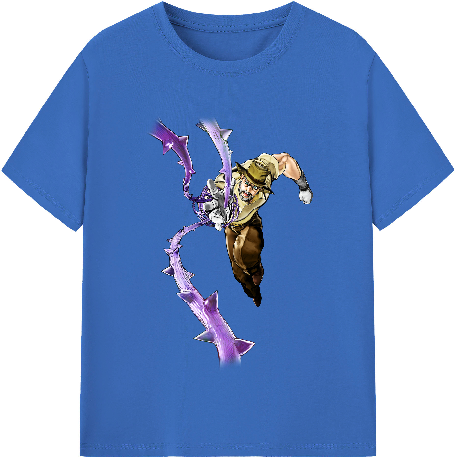 （画像用） ジョジョの奇妙な冒険 ジョセフ?ジョースター JoJo's Bizarre Adventure Joseph Joestar 綿100％半袖Tシャツ（フロントプリント）