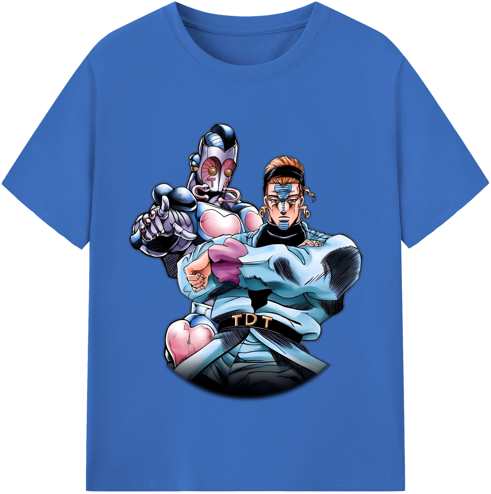 （画像用） ジョジョの奇妙な冒険 ひがしかた じょうすけ JoJo's Bizarre Adventure Higashikata Josuke 綿100％半袖Tシャツ（フロントプリント）
