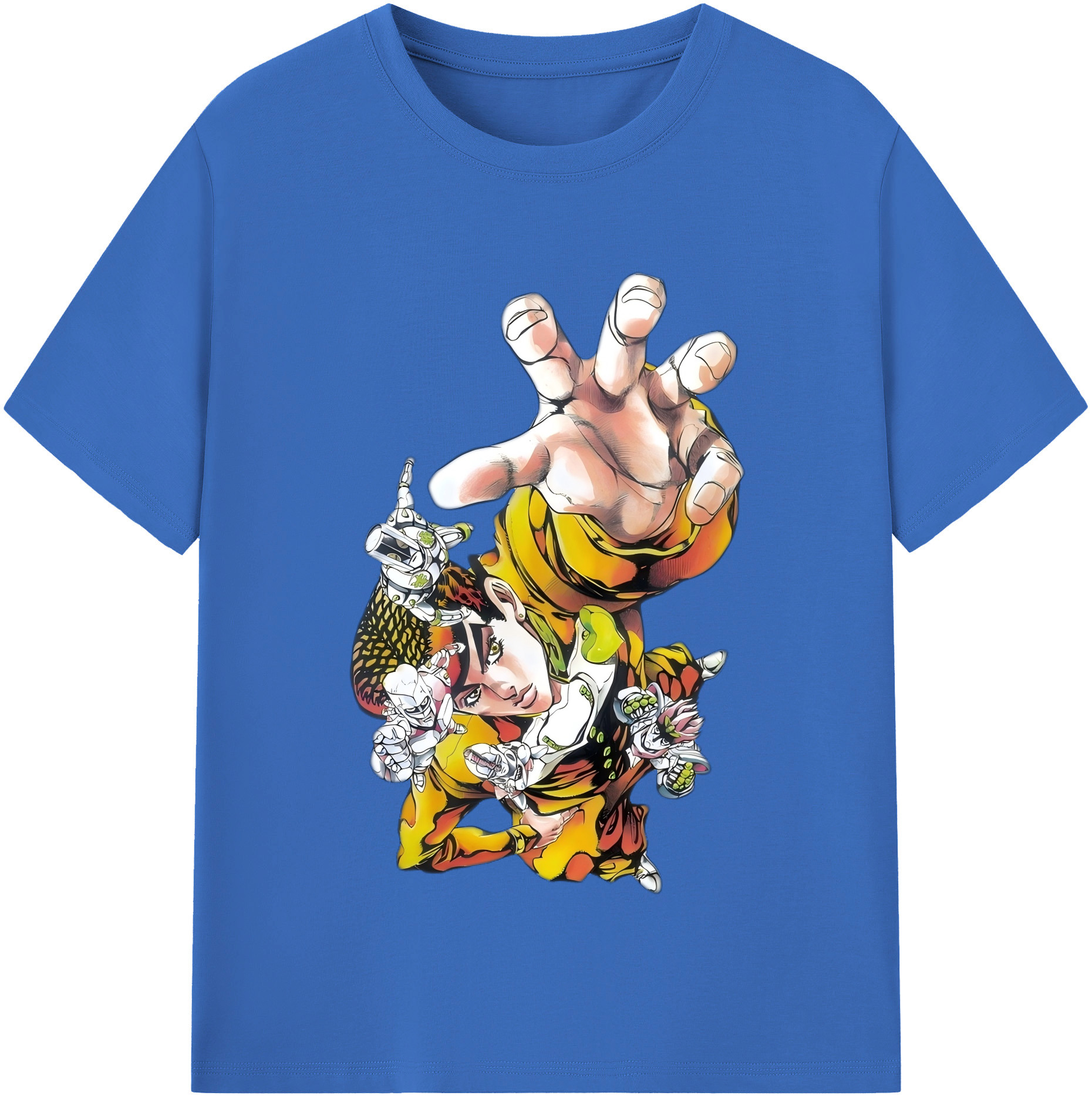 （画像用） ジョジョの奇妙な冒険 ひがしかた じょうすけ JoJo's Bizarre Adventure Higashikata Josuke 綿100％半袖Tシャツ（フロントプリント）