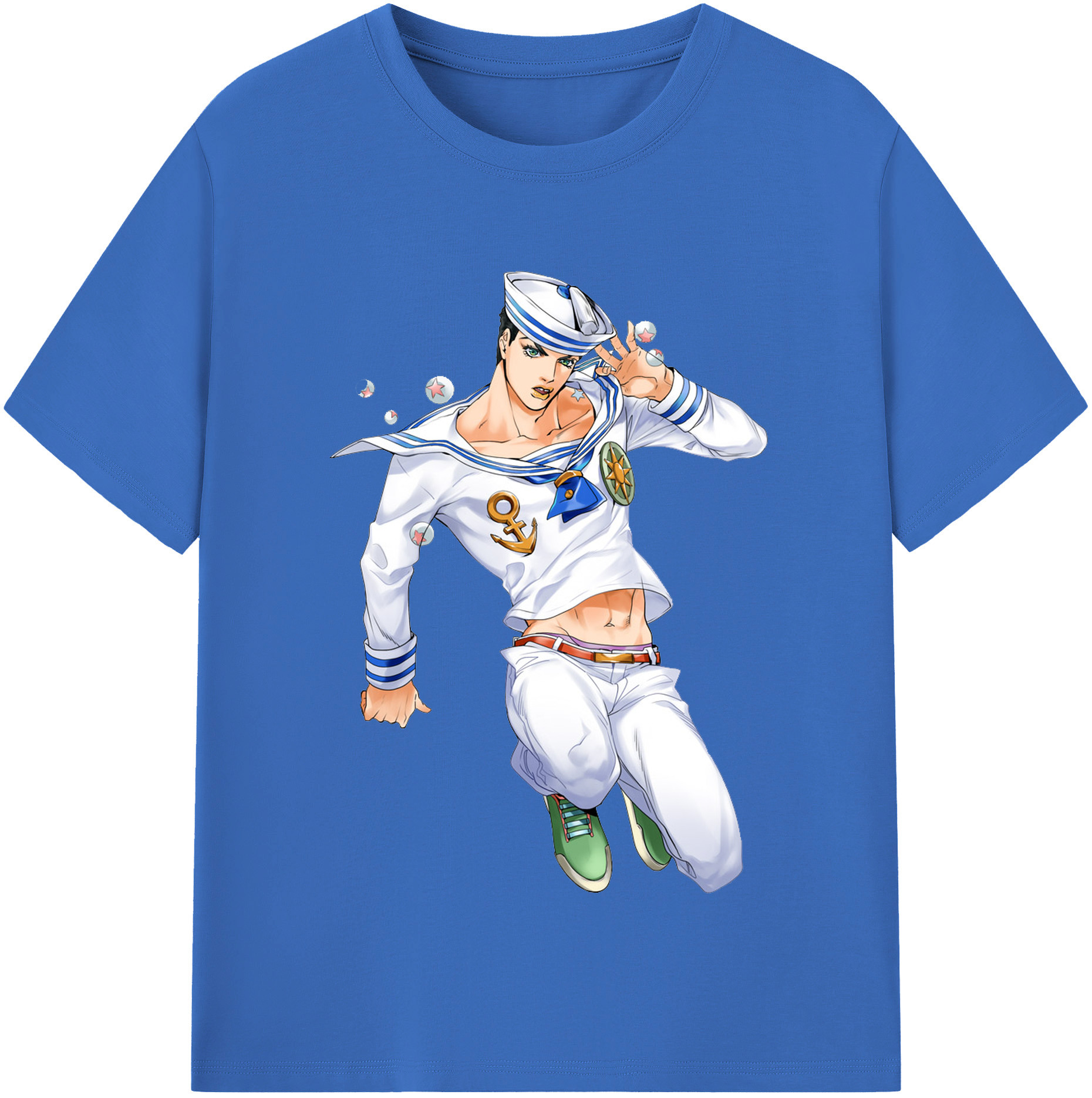 （画像用） ジョジョの奇妙な冒険 東方定助 JoJo's Bizarre Adventure Higashikata Josuke 綿100％半袖Tシャツ（フロントプリント）