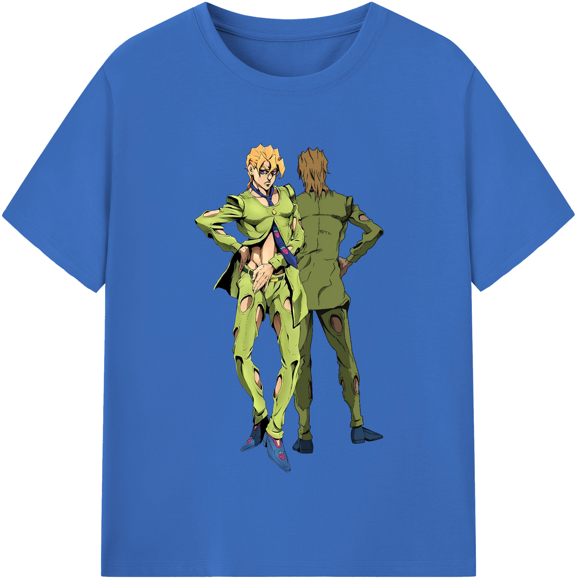 （画像用） ジョジョの奇妙な冒険 パンナコッタ?フー JoJo's Bizarre Adventure Pannacotta Fugo 綿100％半袖Tシャツ（フロントプリント）