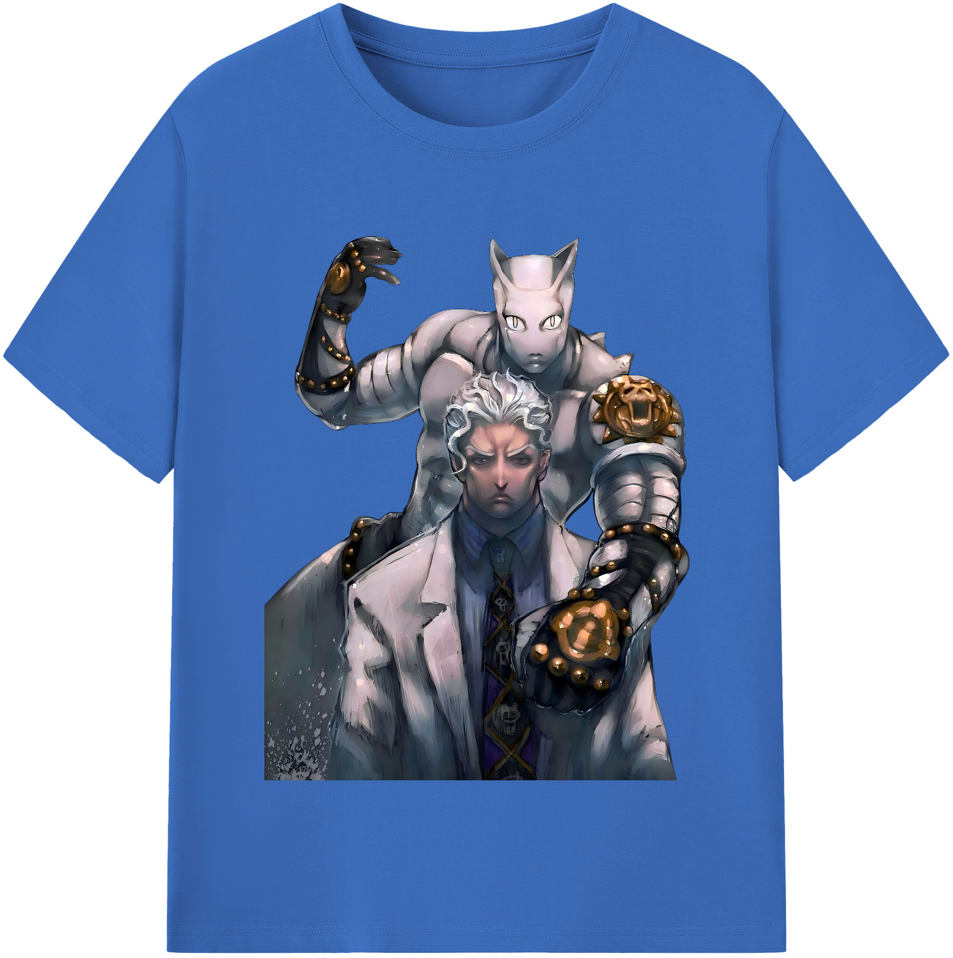 （画像用） ジョジョの奇妙な冒険 きら よしかげ JoJo's Bizarre Adventure Kira Yoshikage 綿100％半袖Tシャツ（フロントプリント）