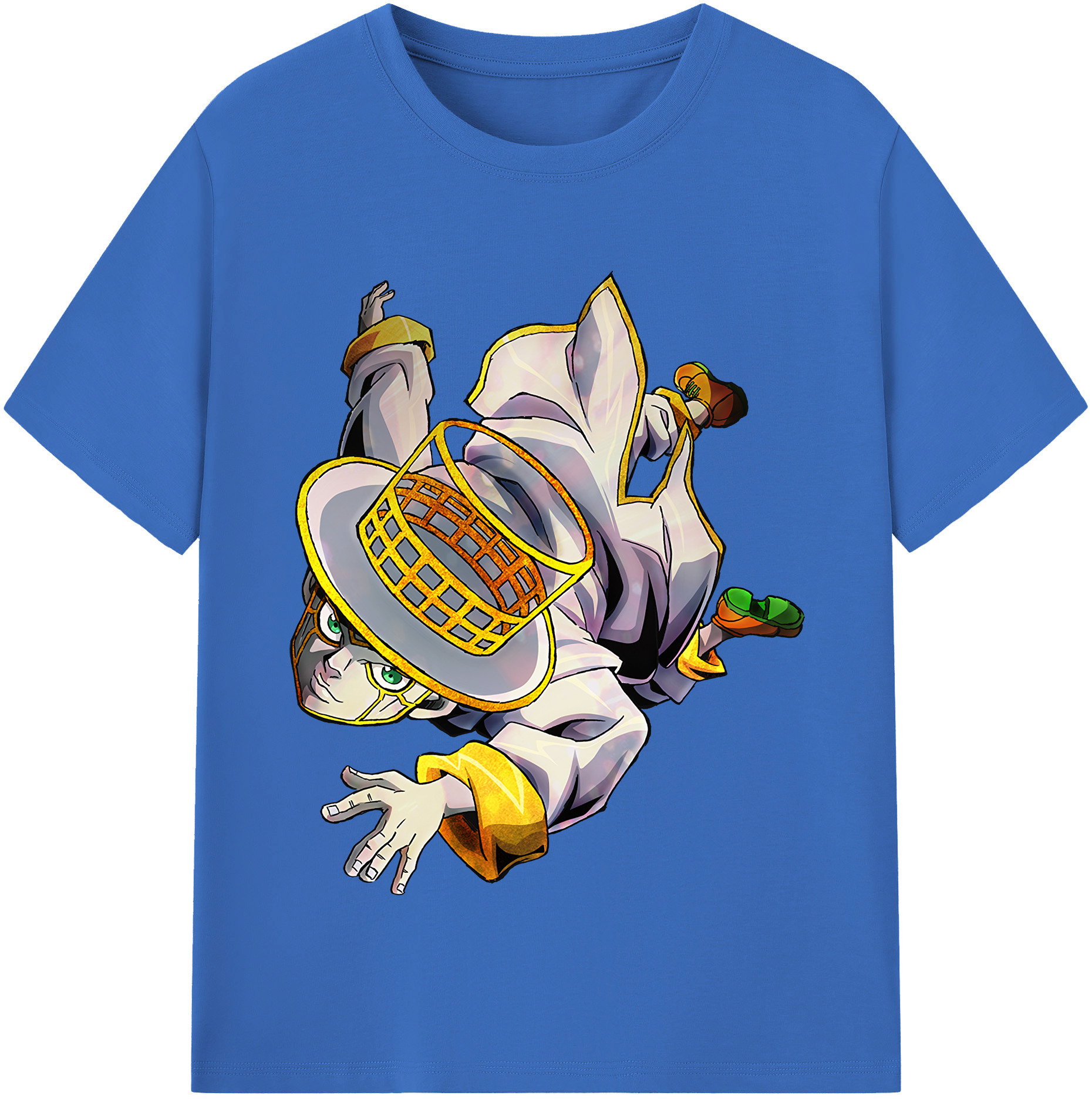 （画像用） ジョジョの奇妙な冒険 岸辺 露伴（きしべ ろはん） JoJo's Bizarre Adventure Rohan Kishibe 綿100％半袖Tシャツ（フロントプリント）