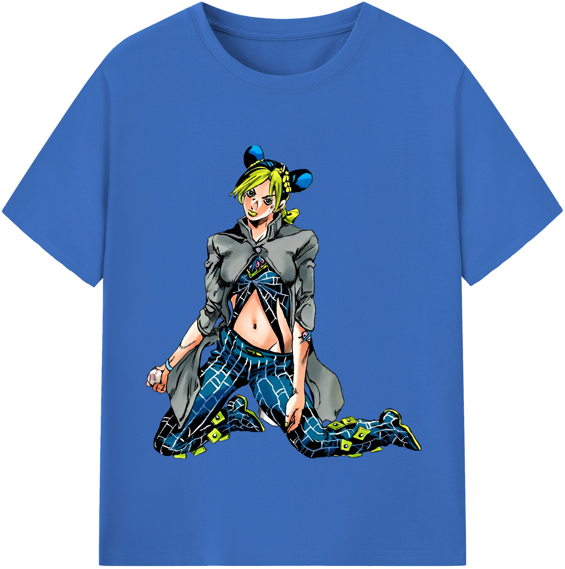 （画像用） "ジョジョの奇妙な冒険 くうじょう ジョリーン JoJo's Bizarre Adventure Jolyne Cujoh " 綿100％半袖Tシャツ（フロントプリント）