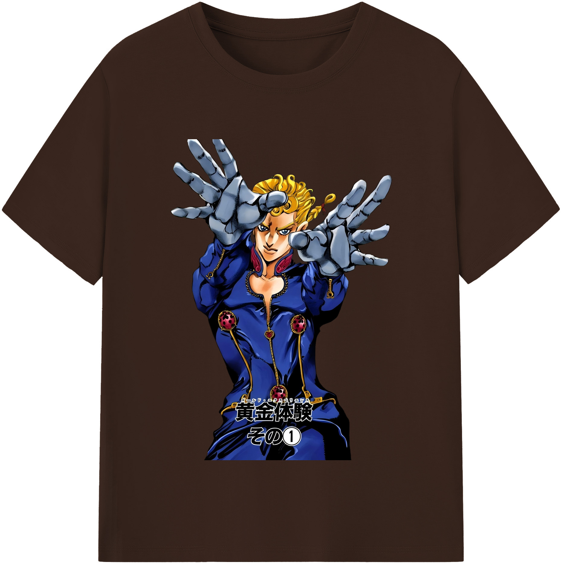 （画像用） ジョジョの奇妙な冒険 ジョルノ?ジョバァーナ JoJo's Bizarre Adventure Giorno Giovanna 綿100％半袖Tシャツ（フロントプリント）