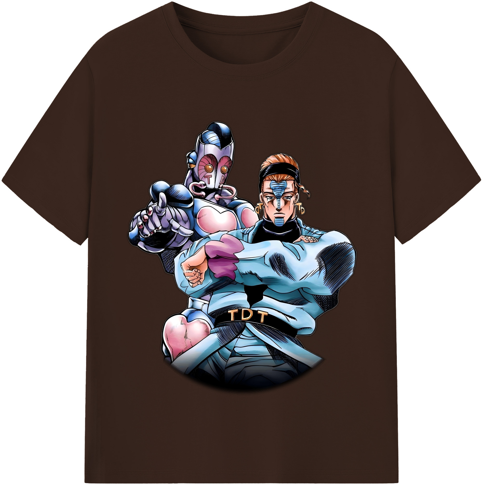 （画像用） ジョジョの奇妙な冒険 ひがしかた じょうすけ JoJo's Bizarre Adventure Higashikata Josuke 綿100％半袖Tシャツ（フロントプリント）