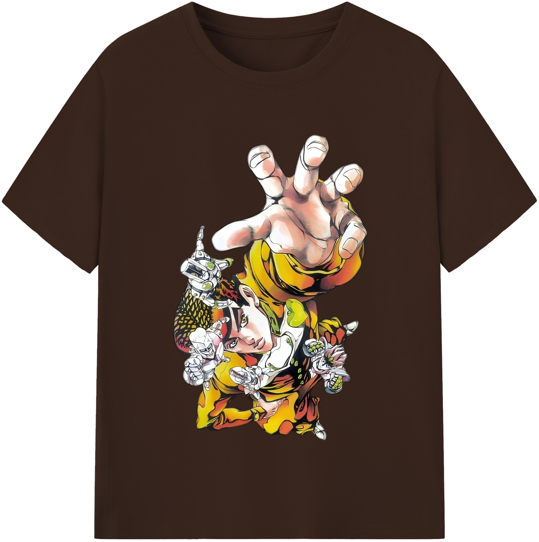（画像用） ジョジョの奇妙な冒険 ひがしかた じょうすけ JoJo's Bizarre Adventure Higashikata Josuke 綿100％半袖Tシャツ（フロントプリント）