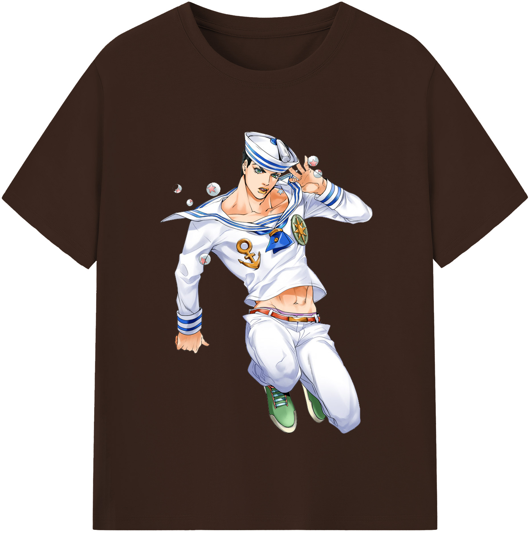 （画像用） ジョジョの奇妙な冒険 東方定助 JoJo's Bizarre Adventure Higashikata Josuke 綿100％半袖Tシャツ（フロントプリント）