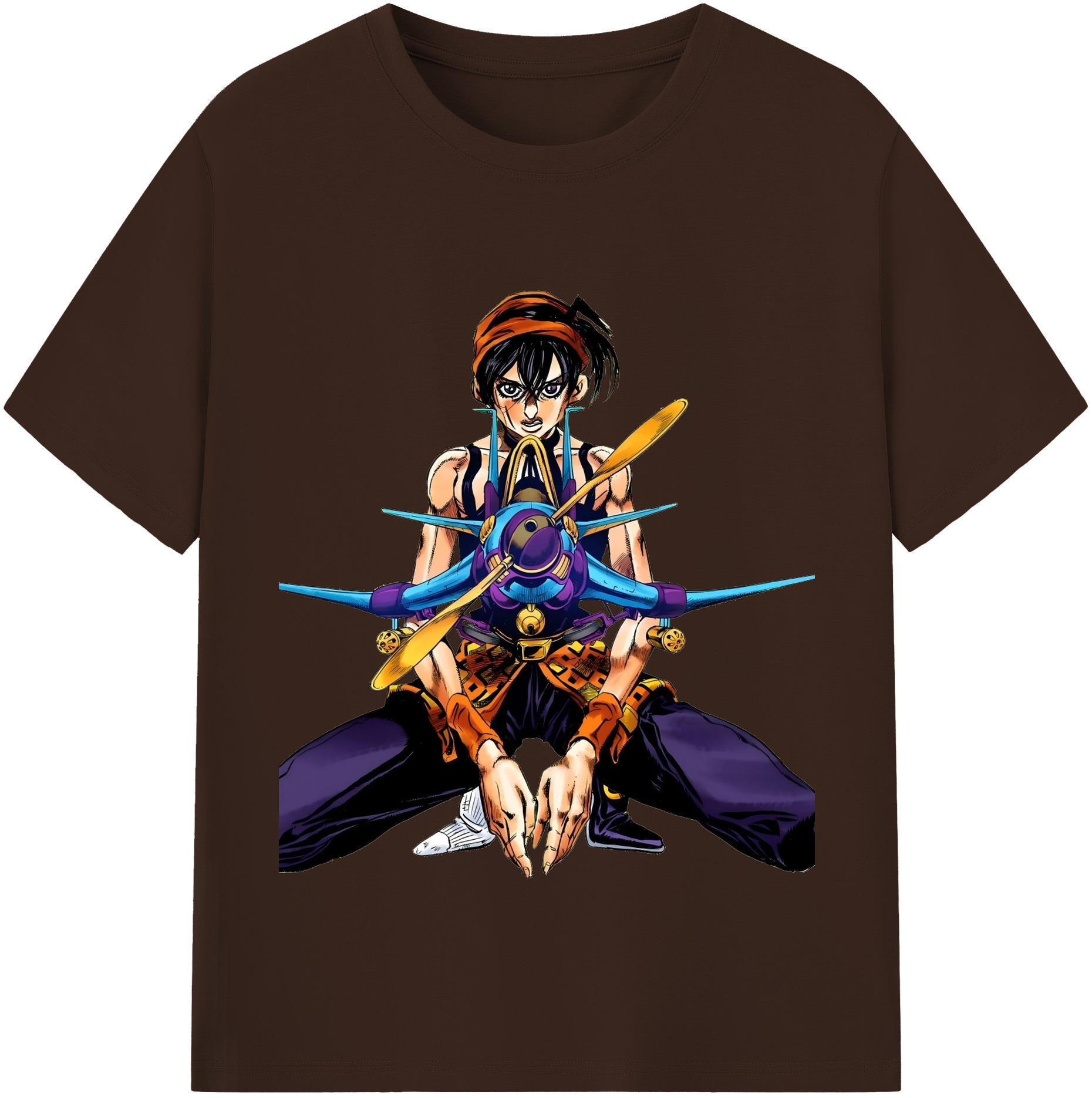 （画像用） ジョジョの奇妙な冒険 ナランチャ?ギルガ JoJo's Bizarre Adventure Narancia Ghirga 綿100％半袖Tシャツ（フロントプリント）