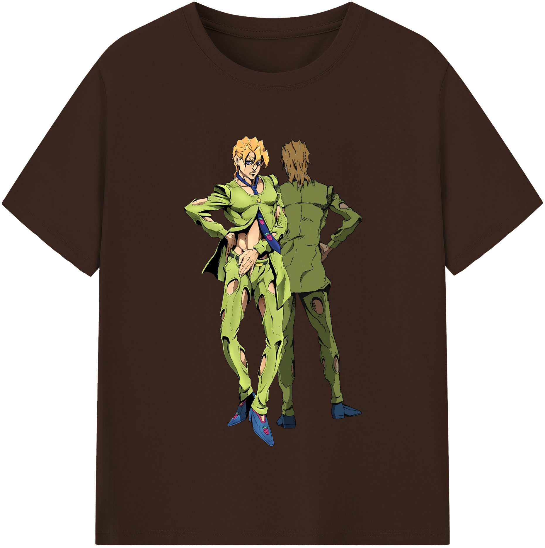 （画像用） ジョジョの奇妙な冒険 パンナコッタ?フー JoJo's Bizarre Adventure Pannacotta Fugo 綿100％半袖Tシャツ（フロントプリント）