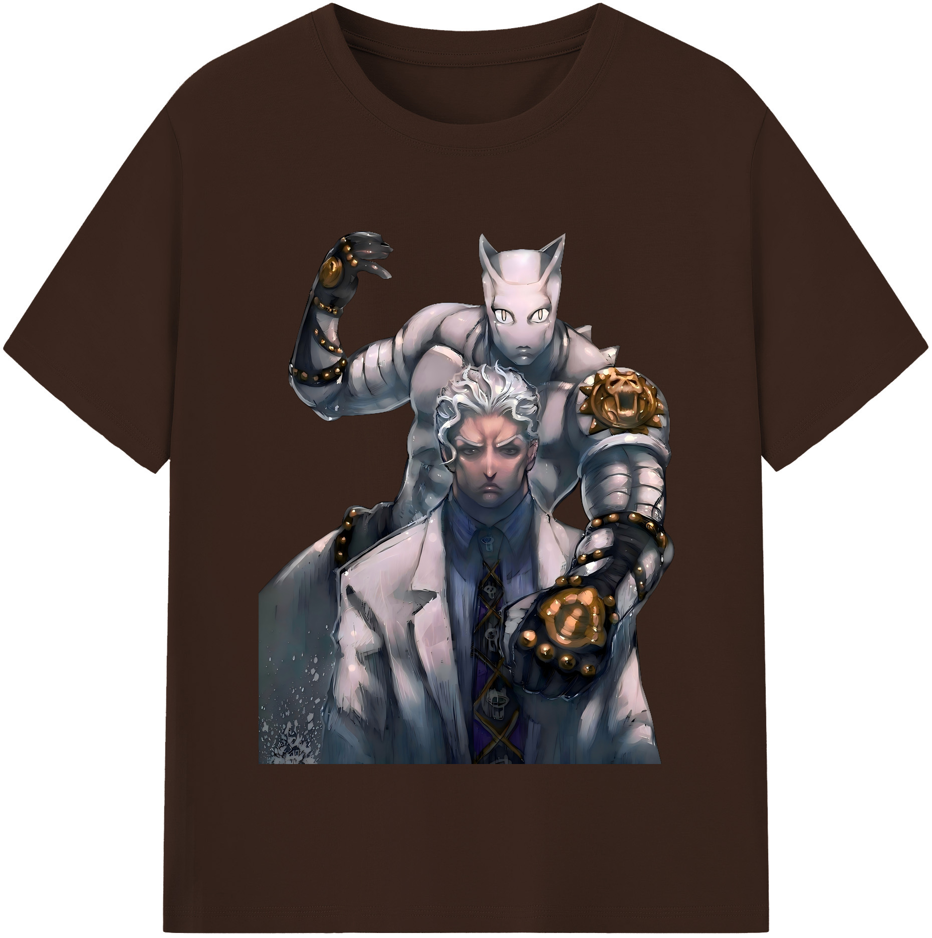 （画像用） ジョジョの奇妙な冒険 きら よしかげ JoJo's Bizarre Adventure Kira Yoshikage 綿100％半袖Tシャツ（フロントプリント）