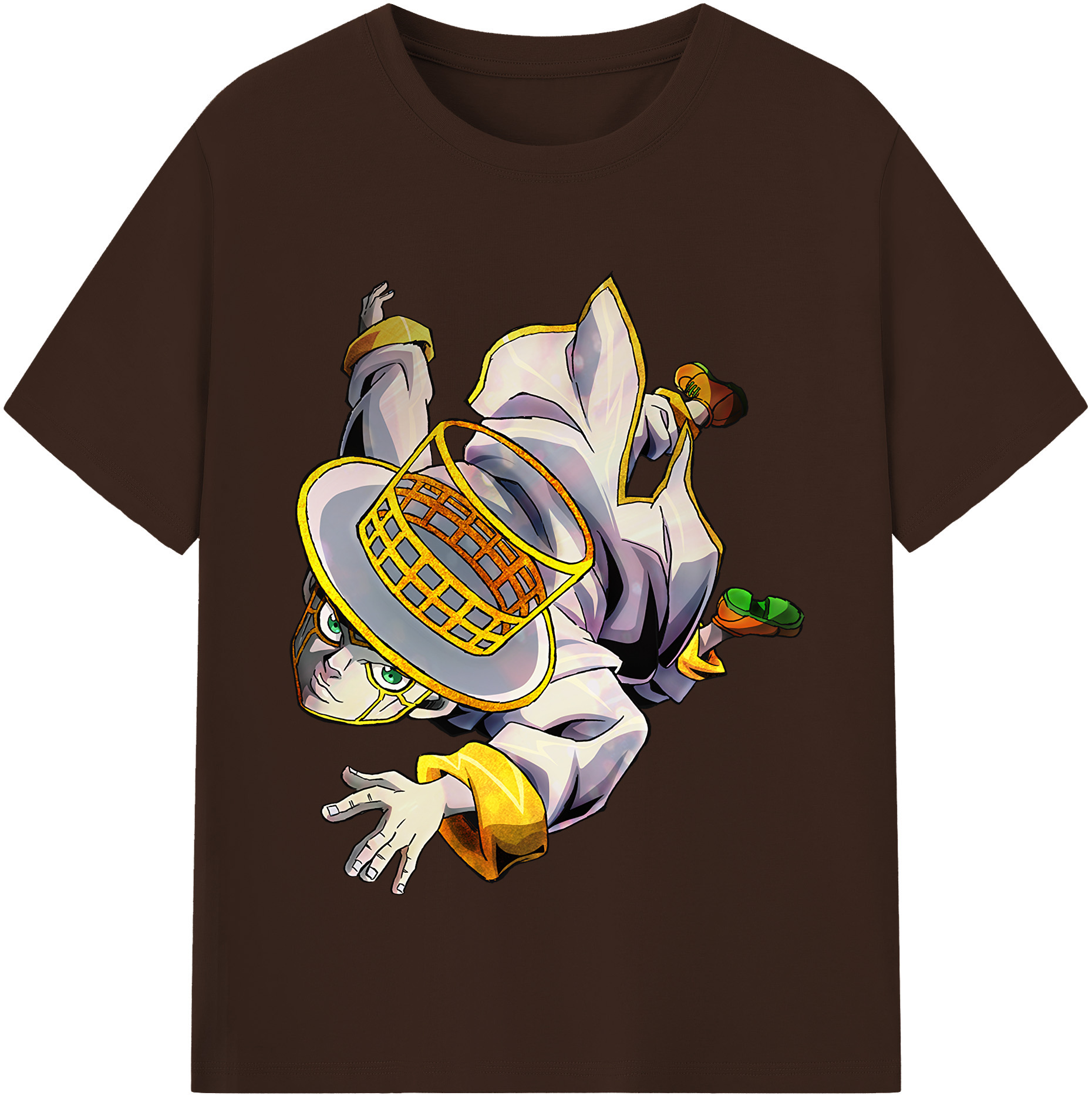 （画像用） ジョジョの奇妙な冒険 岸辺 露伴（きしべ ろはん） JoJo's Bizarre Adventure Rohan Kishibe 綿100％半袖Tシャツ（フロントプリント）