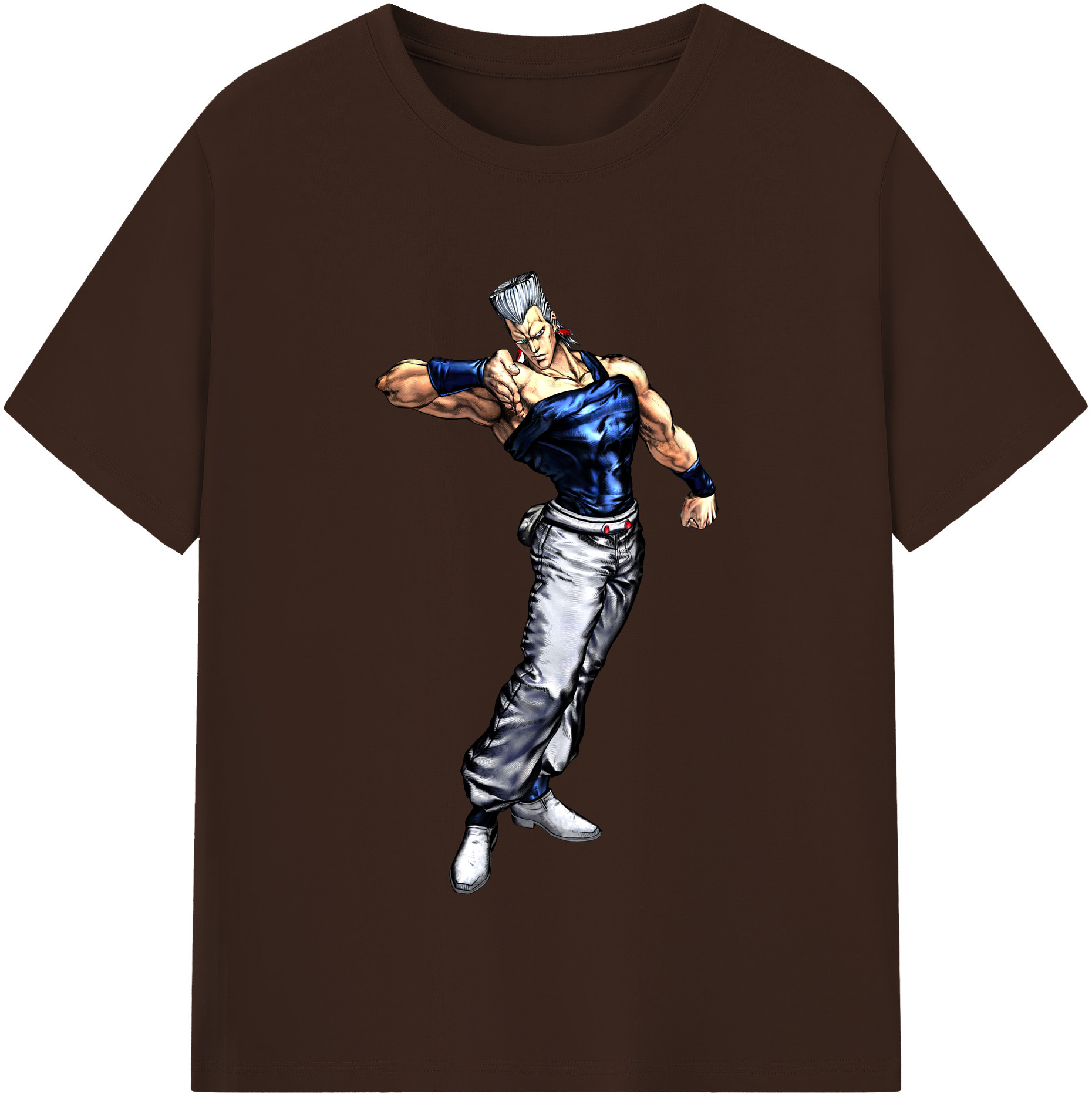 （画像用） ジョジョの奇妙な冒険 ジャン＝ピエール?ポルナレフ JoJo's Bizarre Adventure Jan Pierre Polnareff 綿100％半袖Tシャツ（フロントプリント）