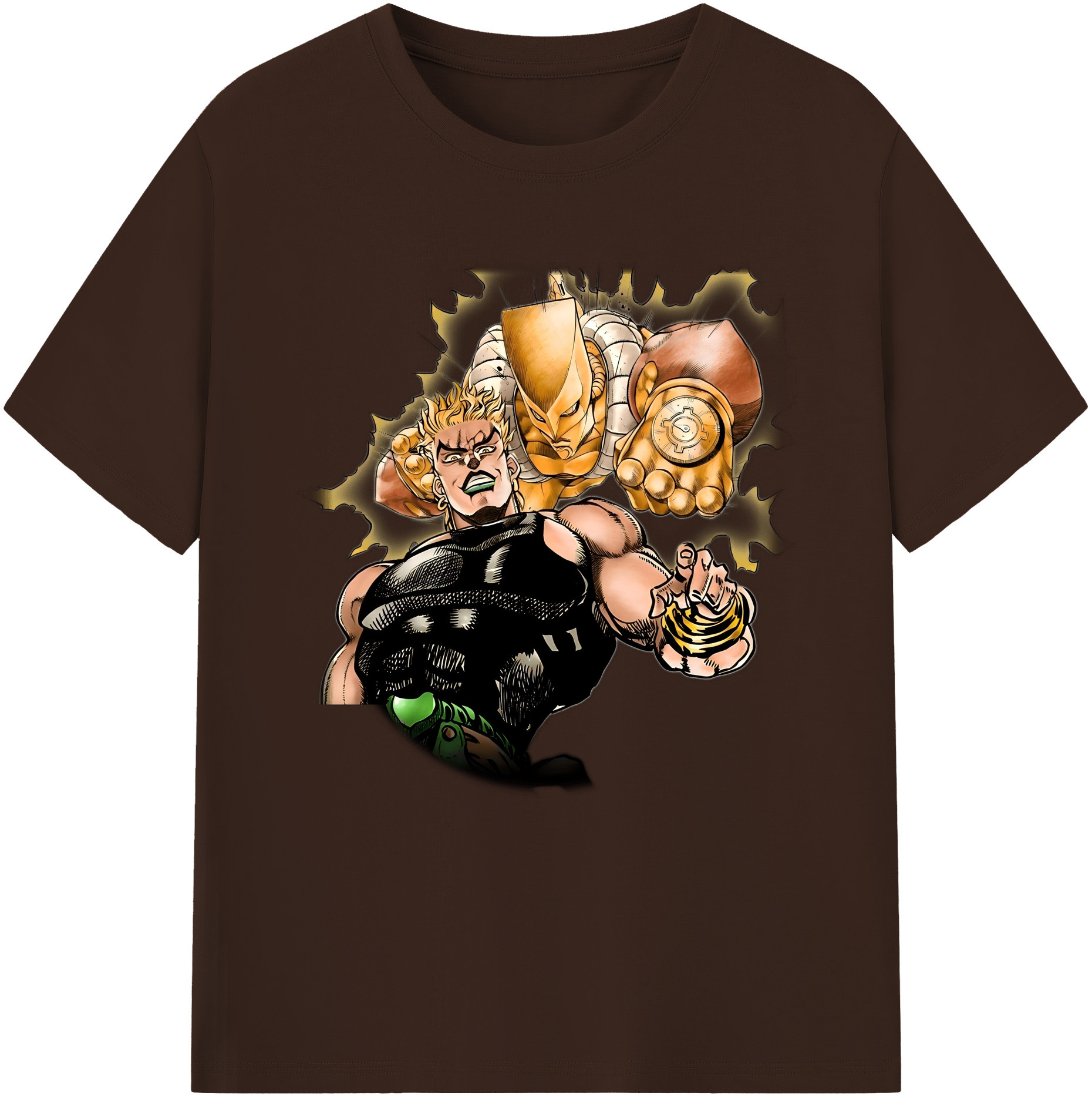 （画像用） ジョジョの奇妙な冒険 ディオ?ブランドー JoJo's Bizarre Adventure Dio Brando 綿100％半袖Tシャツ（フロントプリント）