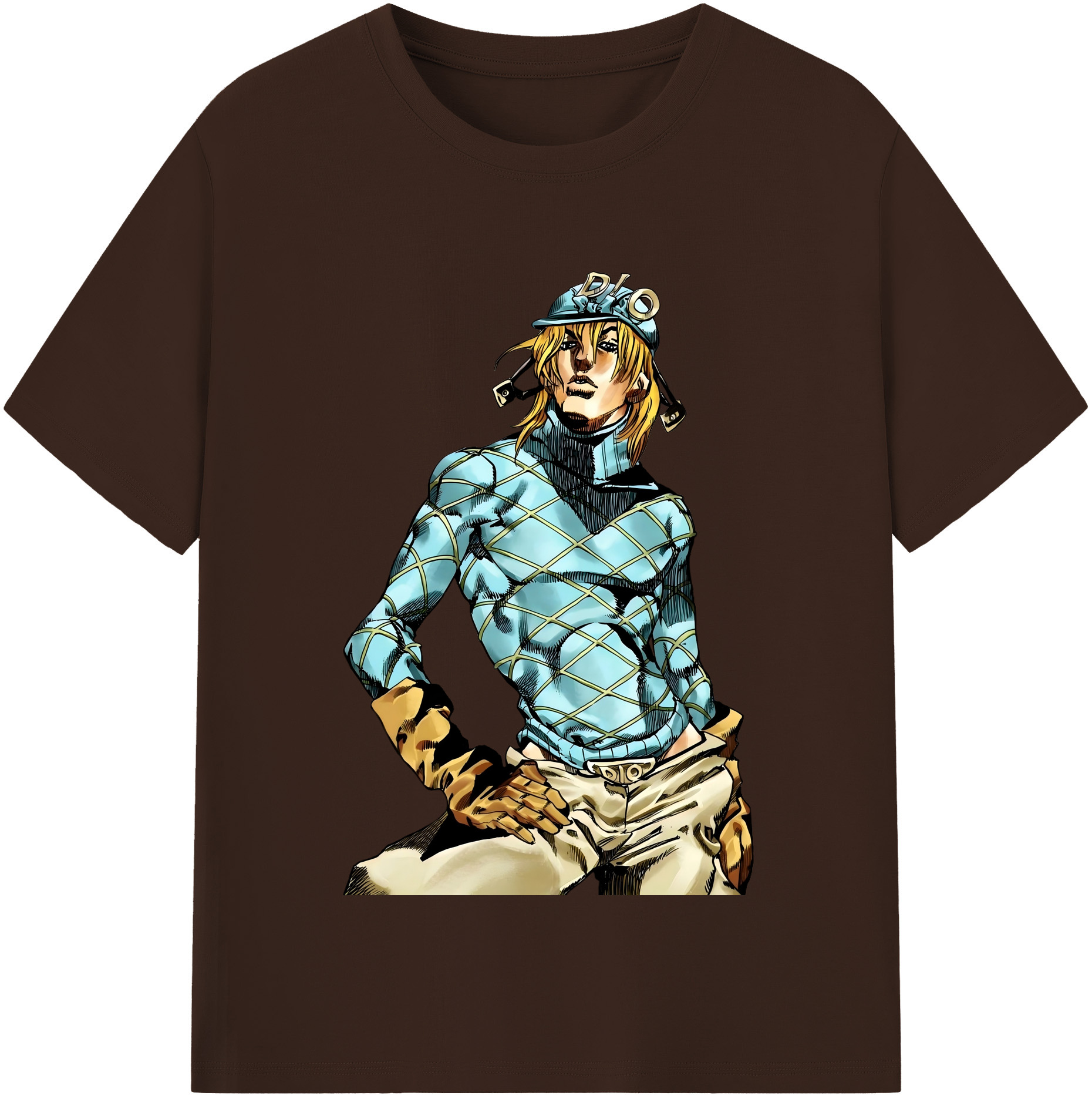 （画像用） ジョジョの奇妙な冒険 ディオ?ブランドー JoJo's Bizarre Adventure Dio Brando 綿100％半袖Tシャツ（フロントプリント）