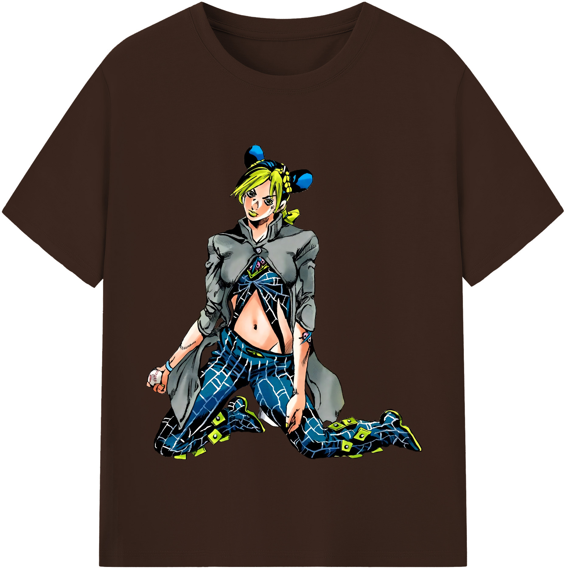 （画像用） "ジョジョの奇妙な冒険 くうじょう ジョリーン JoJo's Bizarre Adventure Jolyne Cujoh " 綿100％半袖Tシャツ（フロントプリント）