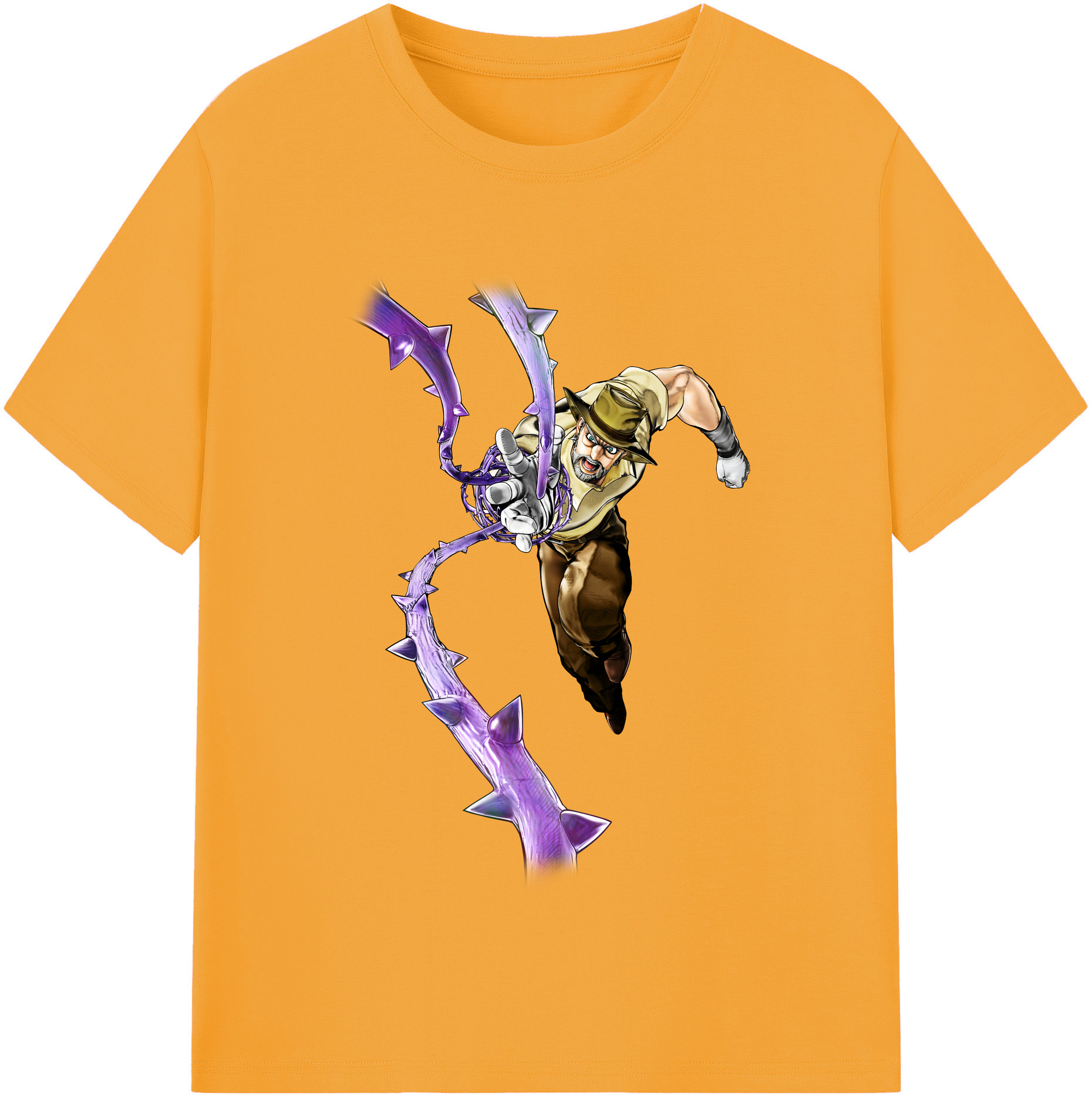 （画像用） ジョジョの奇妙な冒険 ジョセフ?ジョースター JoJo's Bizarre Adventure Joseph Joestar 綿100％半袖Tシャツ（フロントプリント）