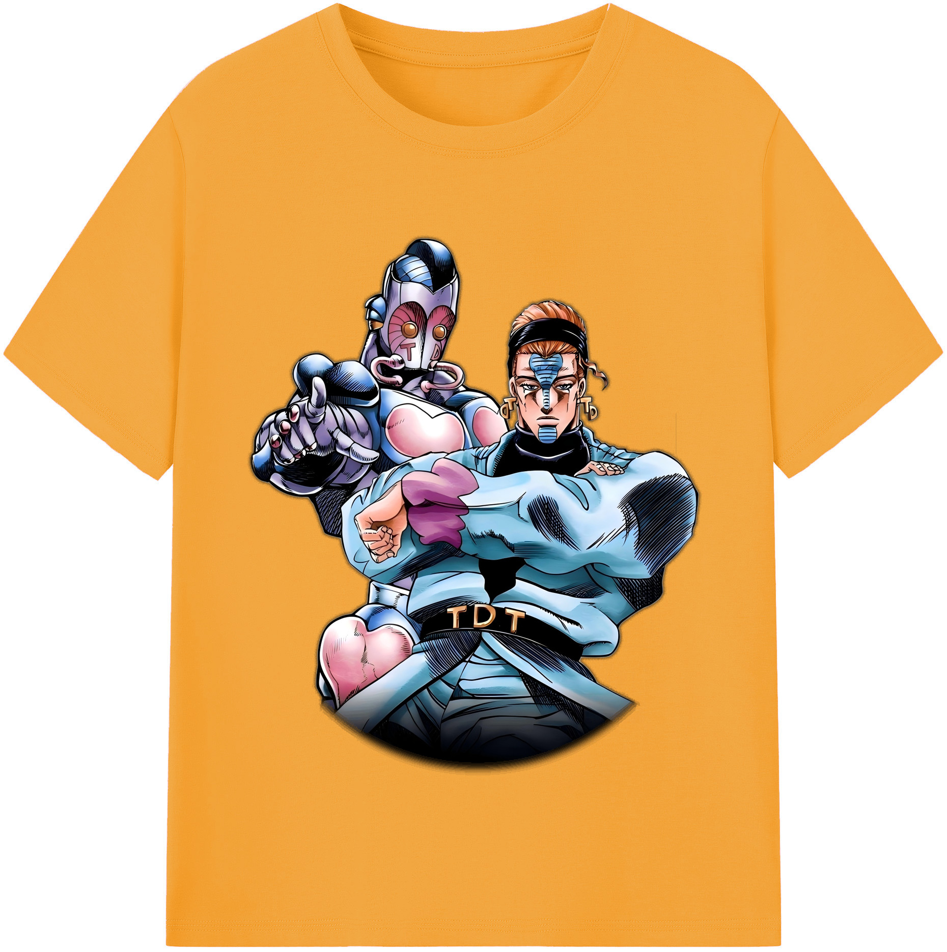 （画像用） ジョジョの奇妙な冒険 ひがしかた じょうすけ JoJo's Bizarre Adventure Higashikata Josuke 綿100％半袖Tシャツ（フロントプリント）